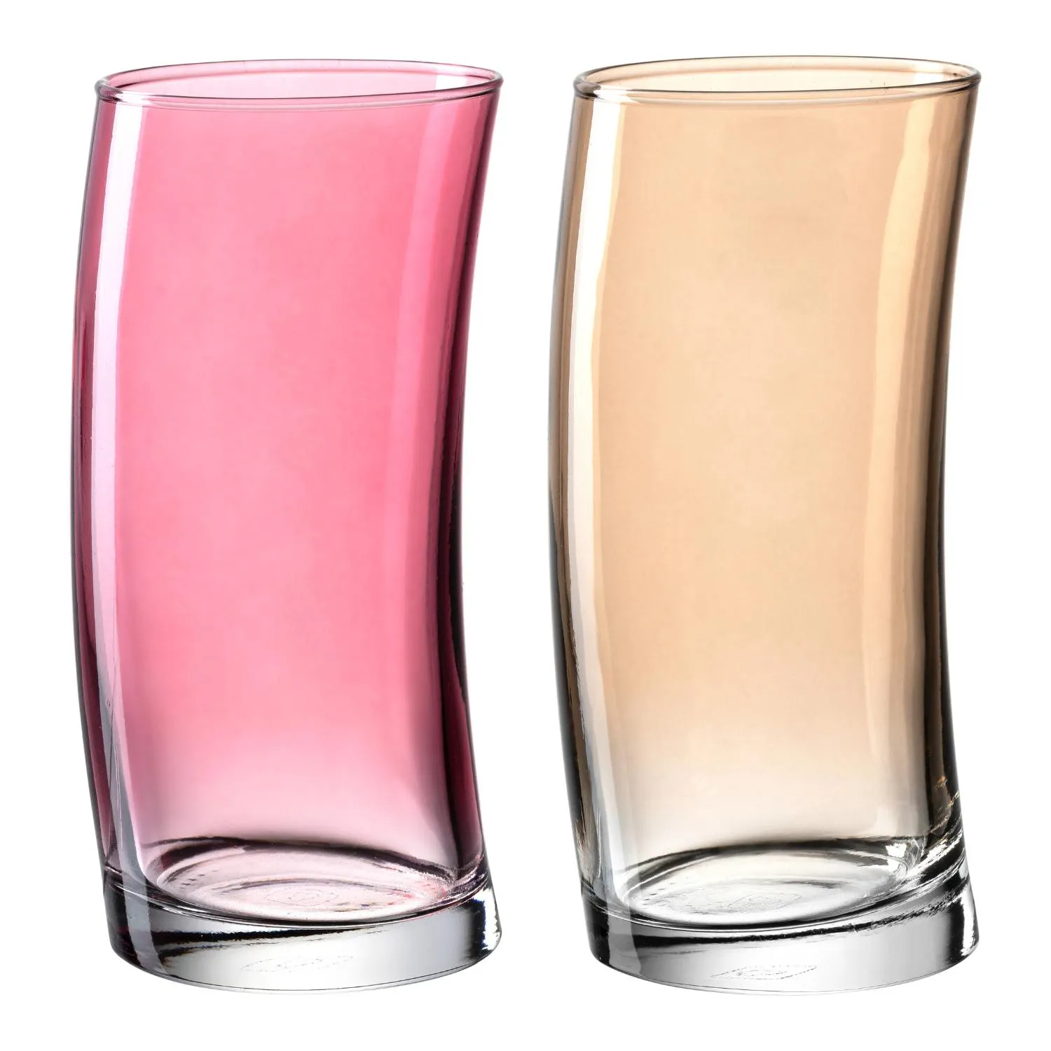 Trinkglas SWING 2er-Set 450ml rot/champagner