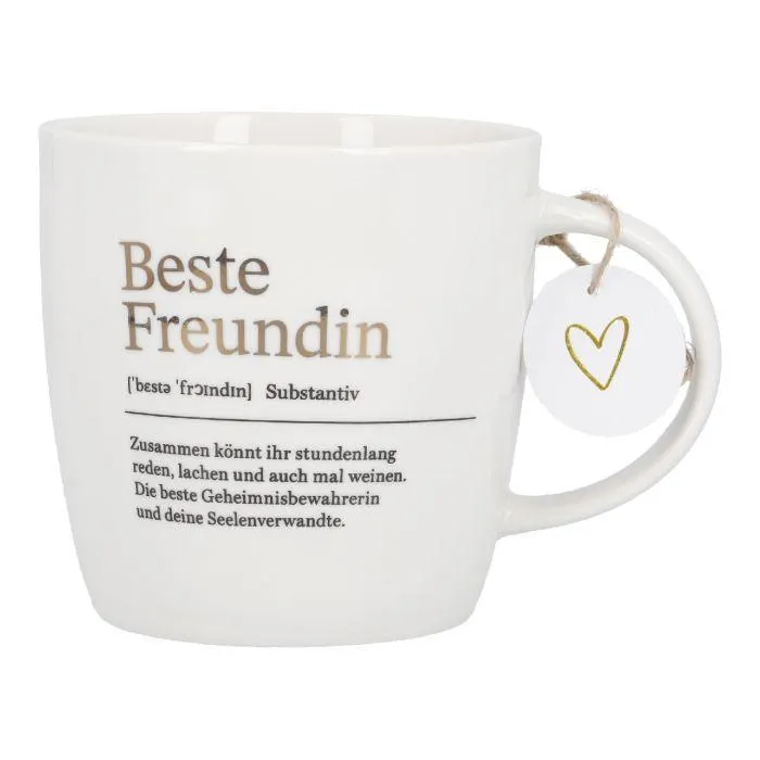 Becher Definition/gold, Beste Freundin, 450 ml