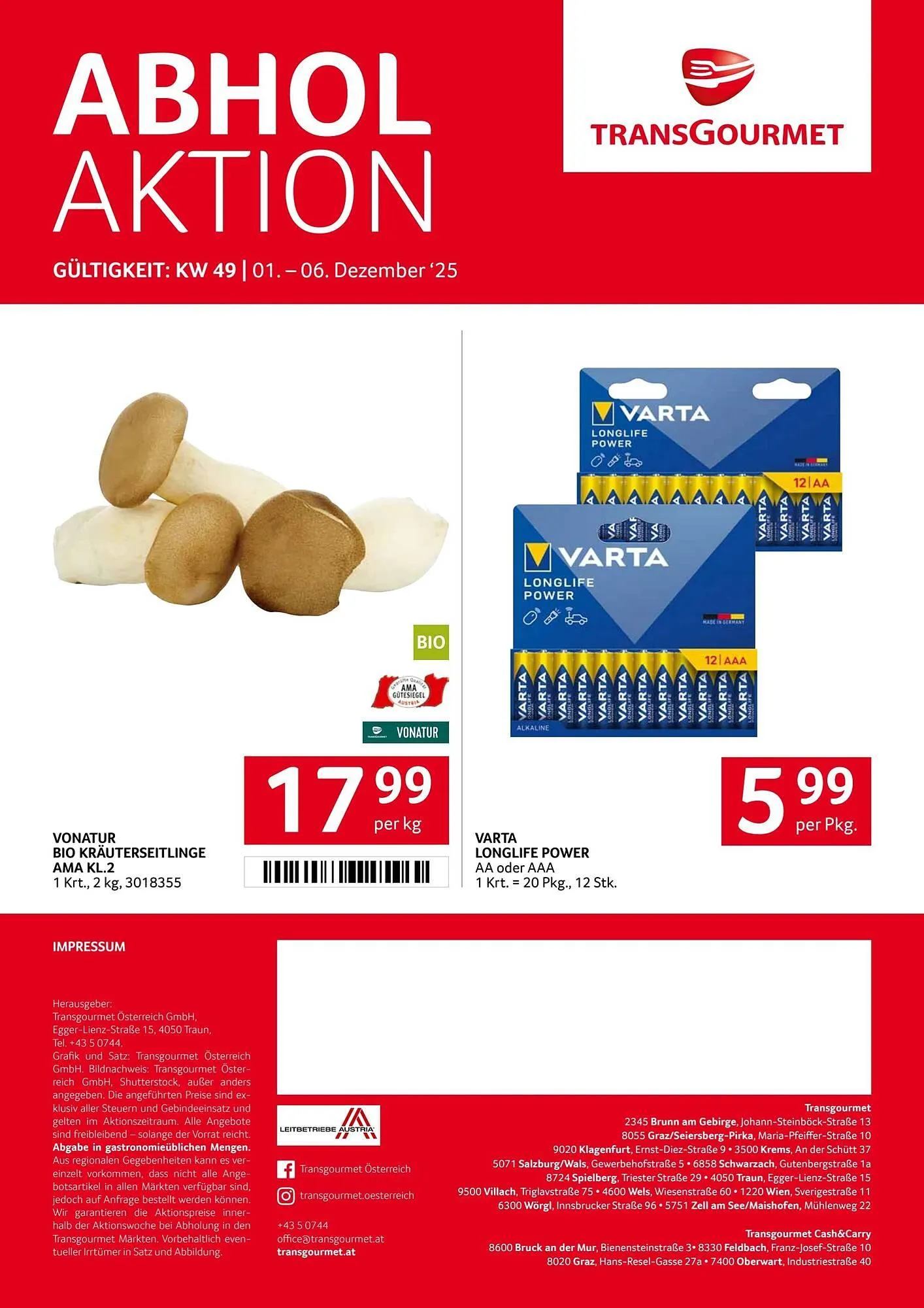 Transgourmet Flugblatt von 1. Dezember bis 7. Dezember 2025 - Flugblätt seite  36