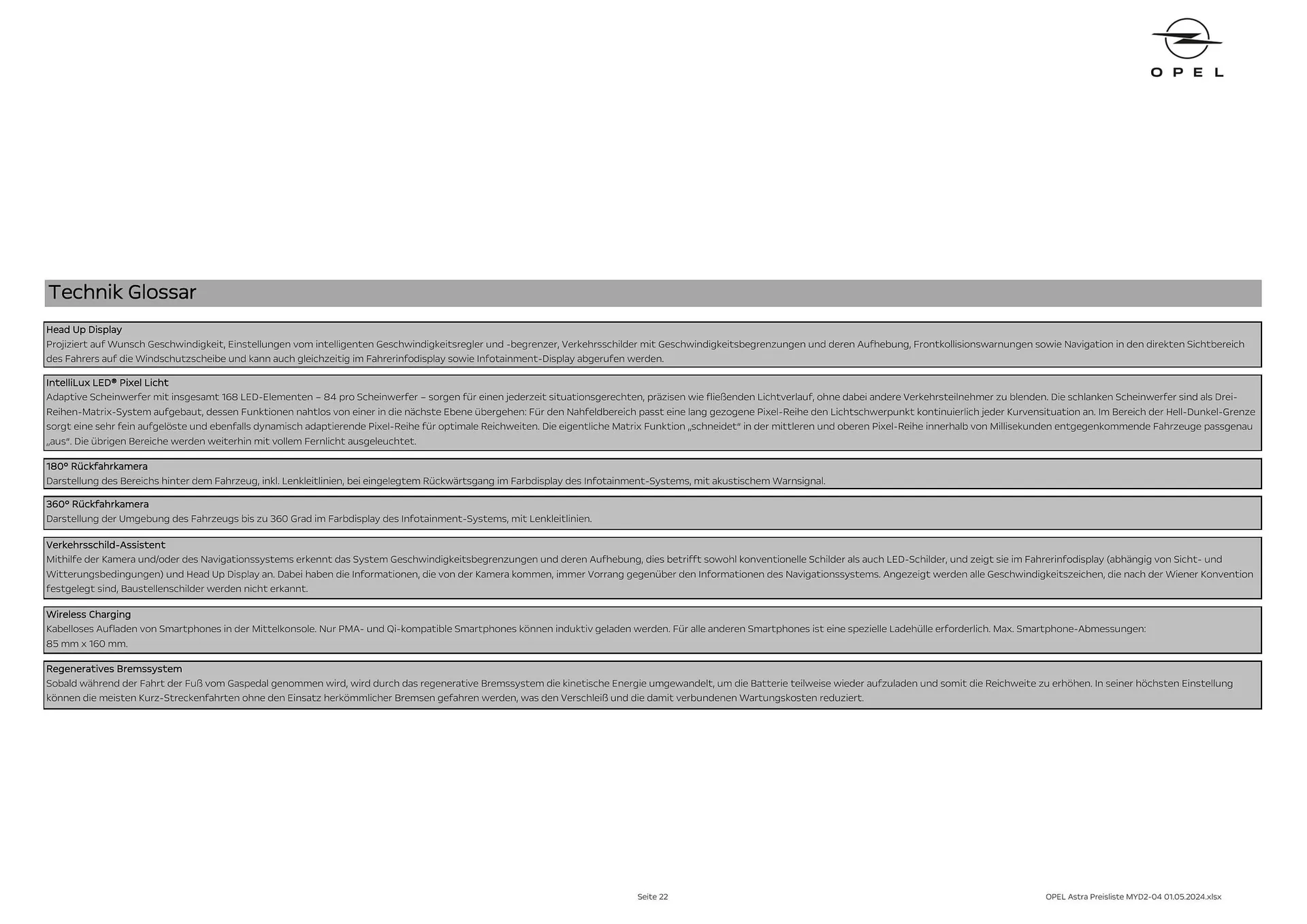Opel Astra Flugblatt von 16. Mai bis 15. Mai 2025 - Flugblätt seite  22