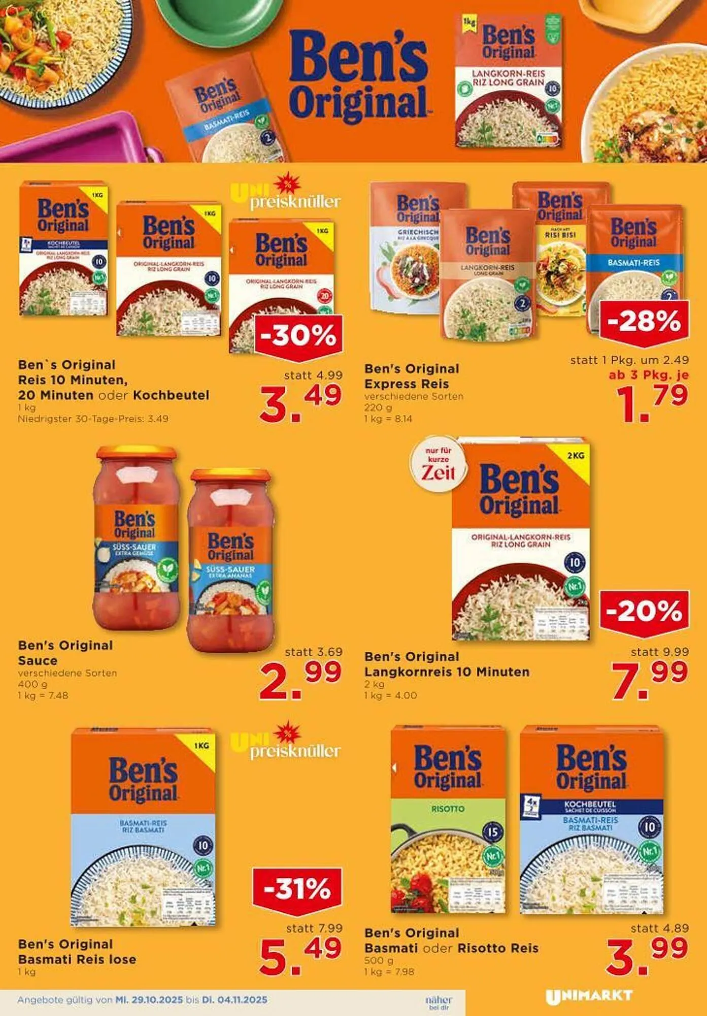 Unimarkt Flugblatt von 29. Oktober bis 4. November 2025 - Flugblätt seite  9