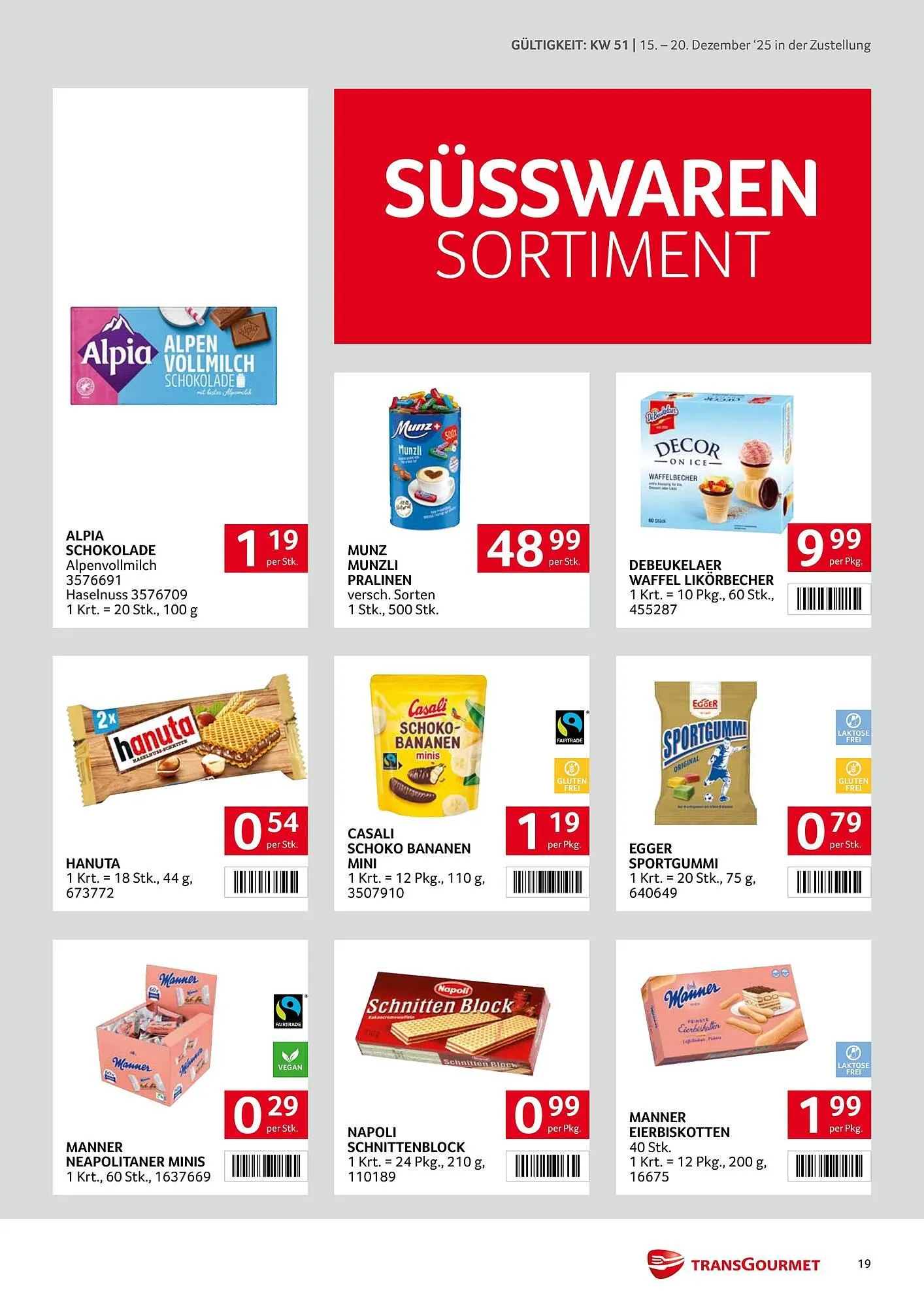Transgourmet Flugblatt von 15. Dezember bis 20. Dezember 2025 - Flugblätt seite  19
