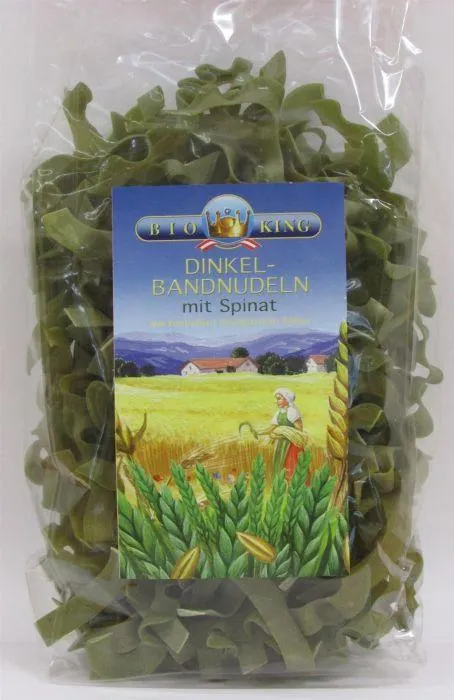 BioKing Dinkelbandnudeln mit Spinat 250g