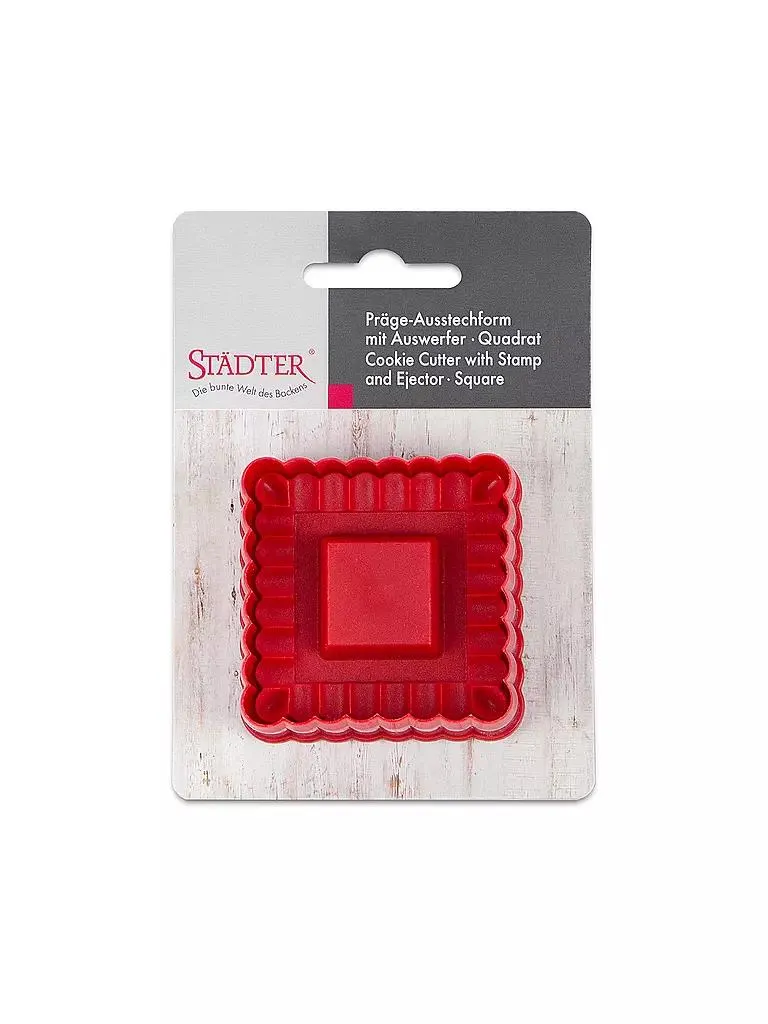 Ausstecher mit Auswerfer - Quadrat gewellt