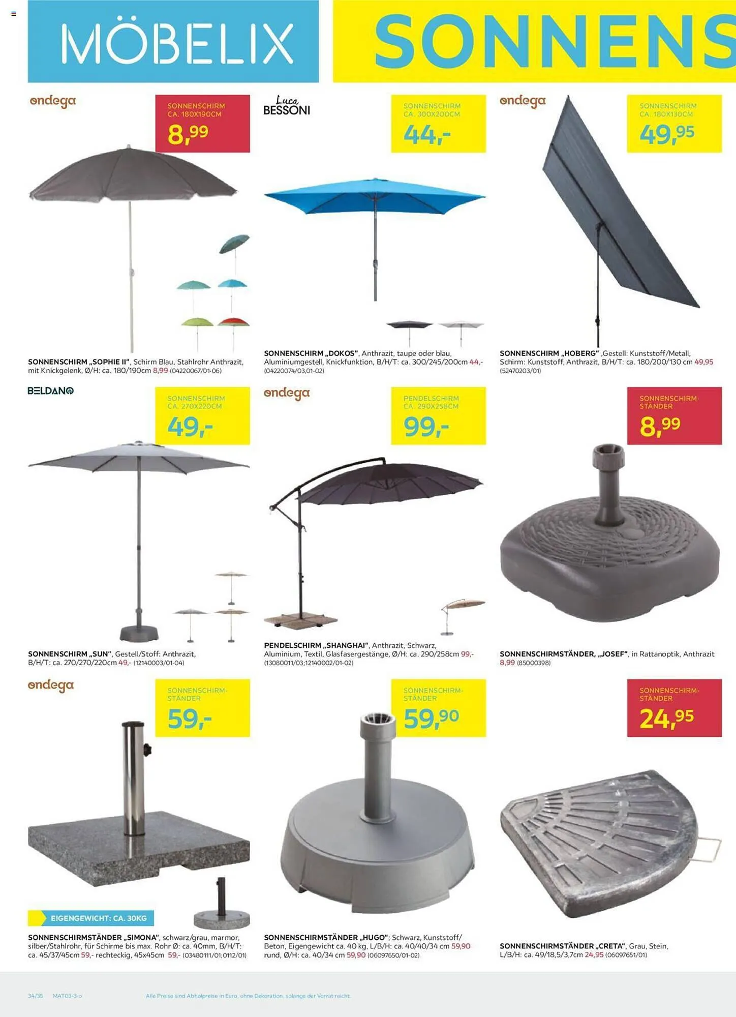 Möbelix Flugblatt von 1. März bis 30. September 2023 - Flugblätt seite 34