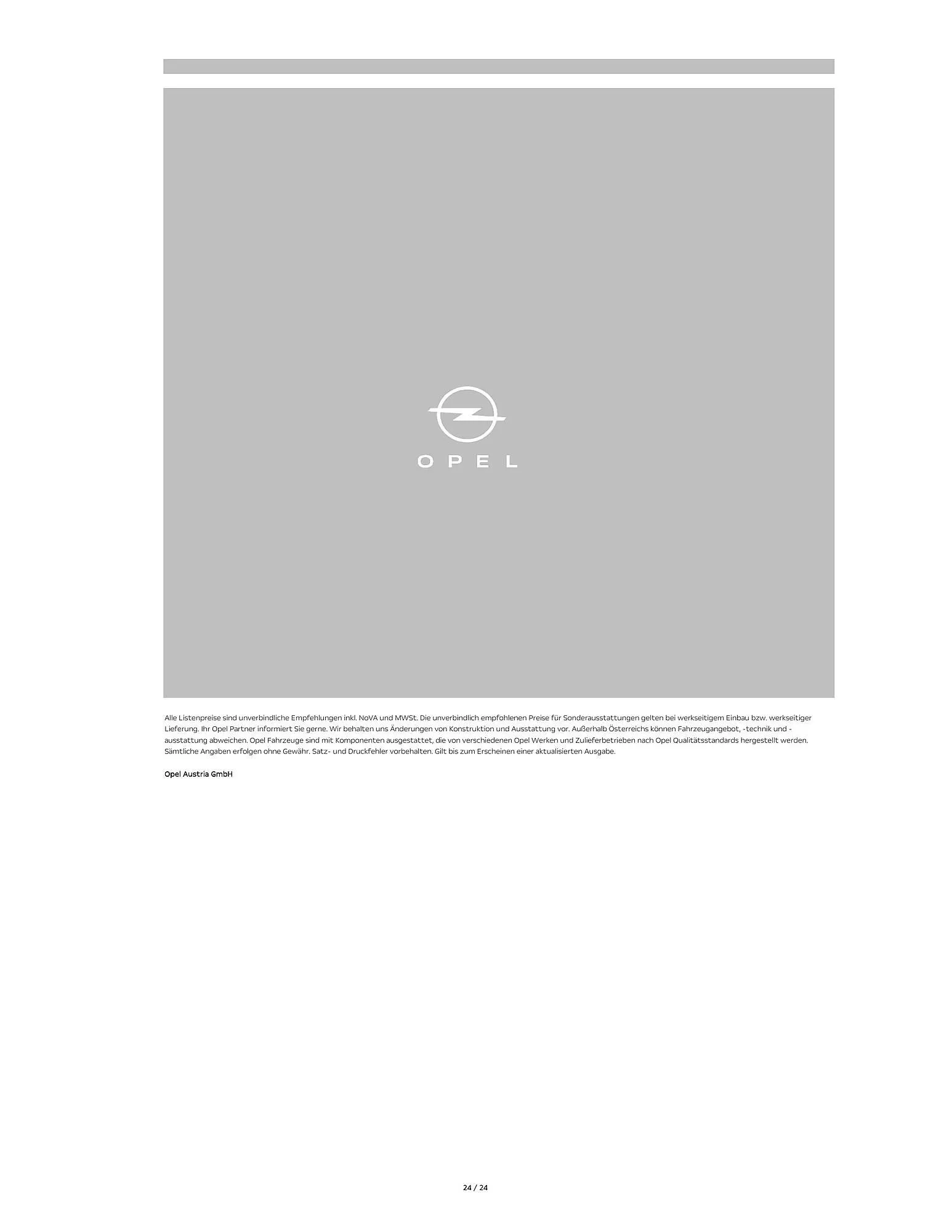 Opel Flugblatt von 18. August bis 18. November 2025 - Flugblätt seite 24