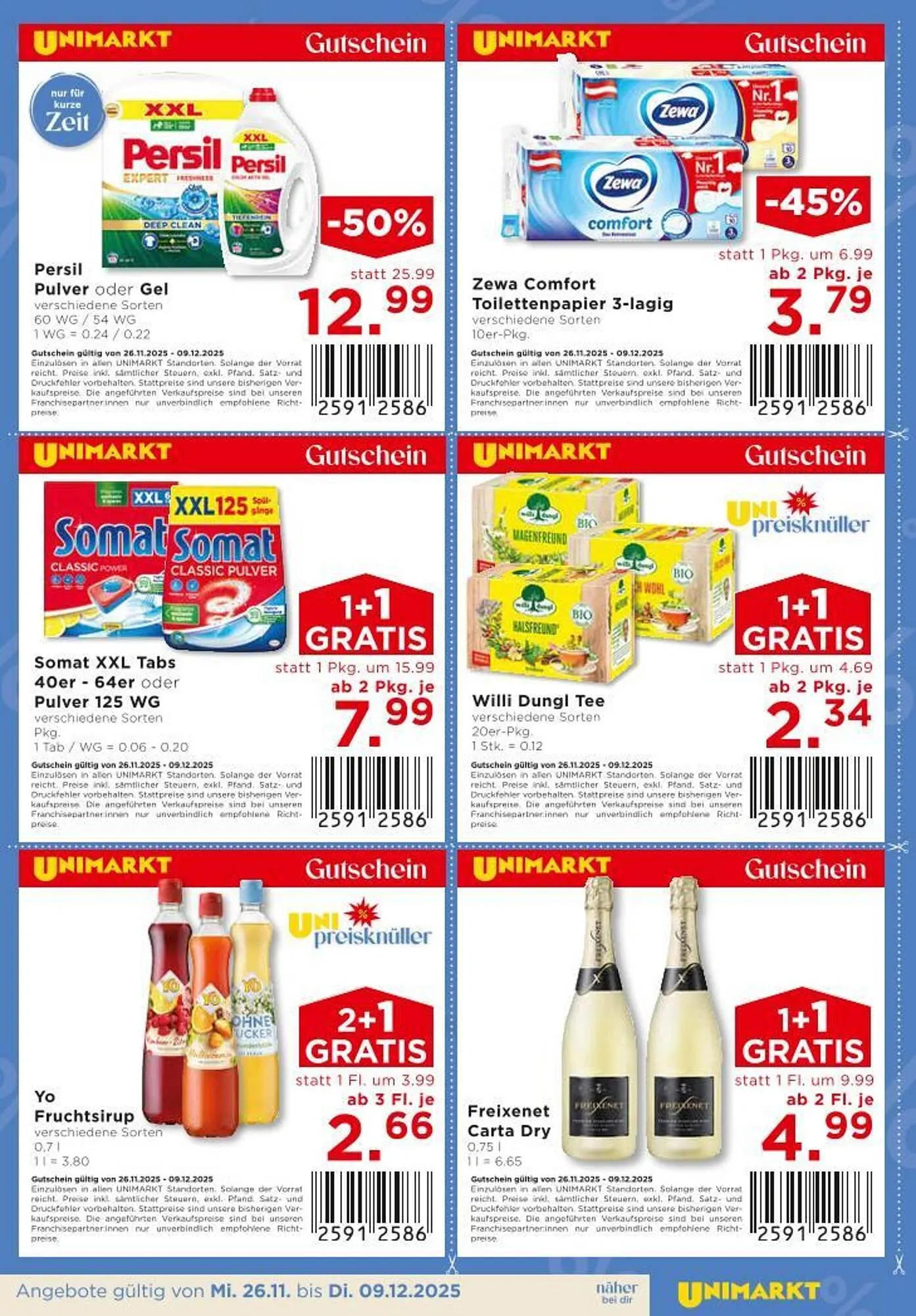 Unimarkt Flugblatt von 26. November bis 9. Dezember 2025 - Flugblätt seite  16