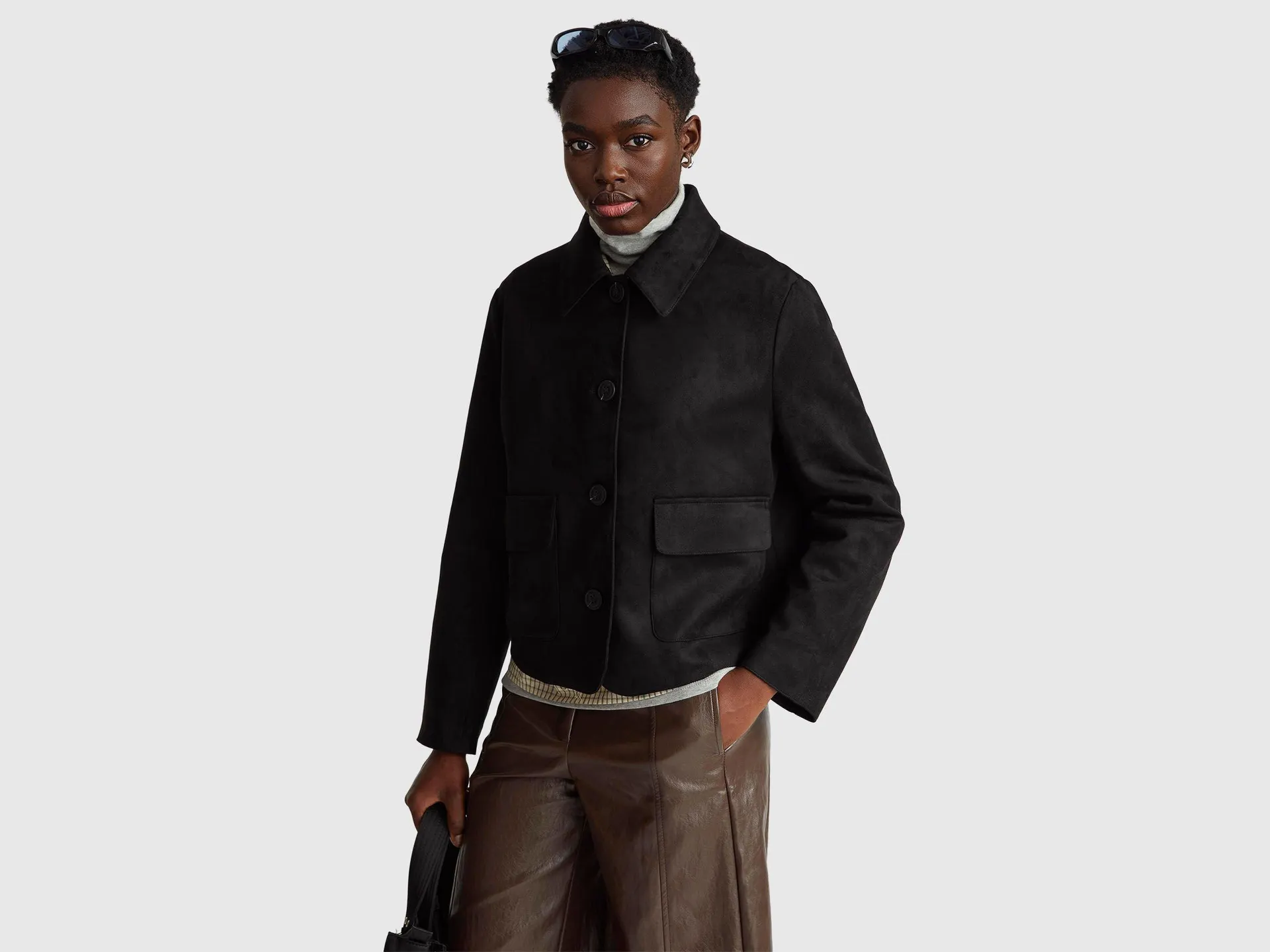 Jacke in Wildlederoptik