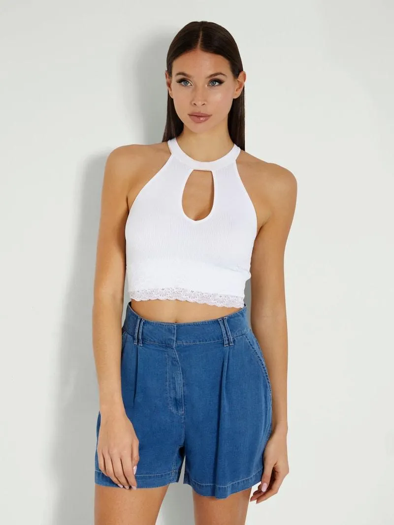 Stricktop mit spitze