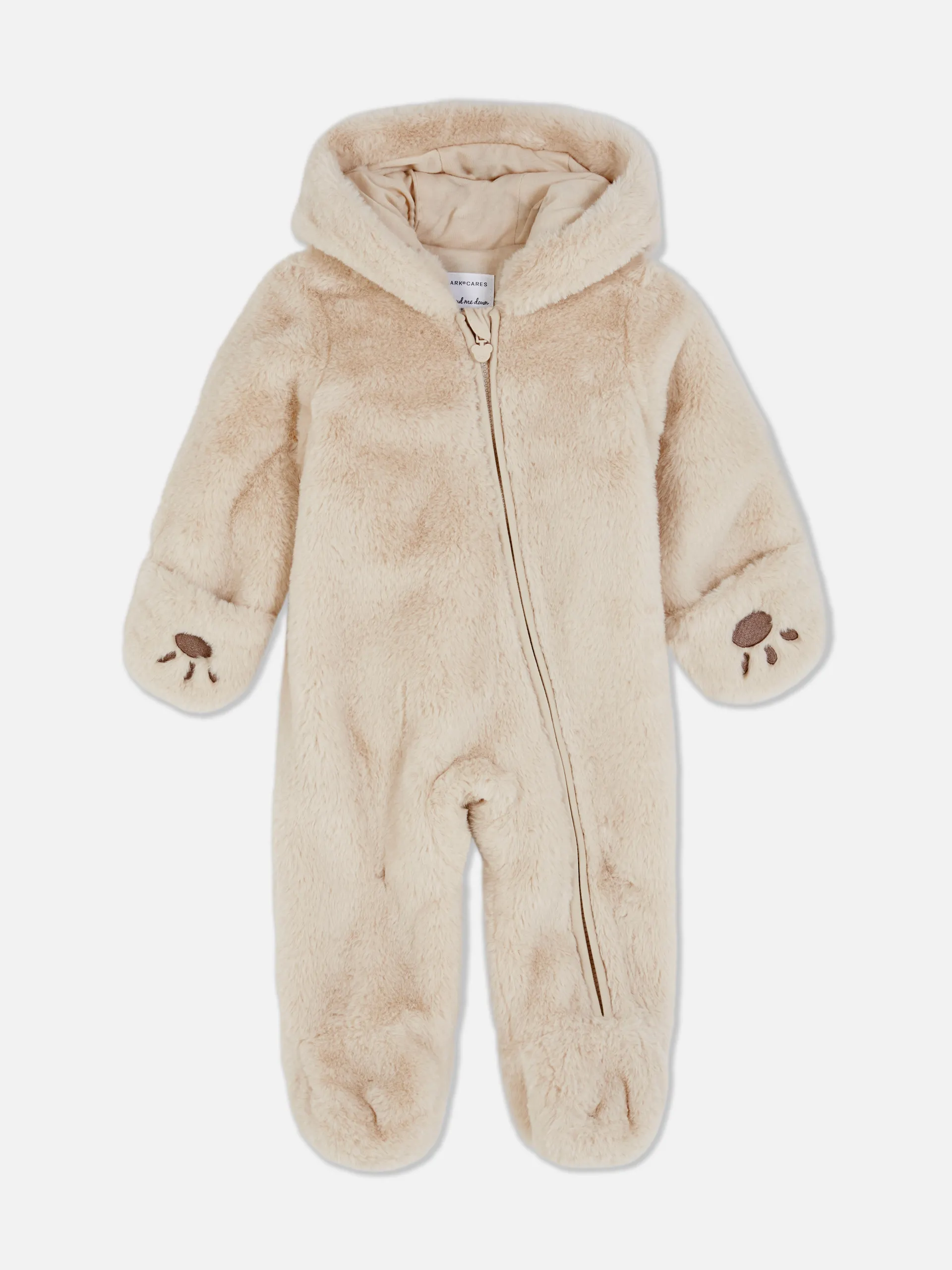 Baby-Overall aus Kunstfell in Bären-Form