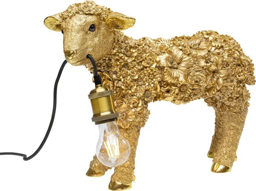 Tischleuchte Animal Flower Sheep Gold 36cm