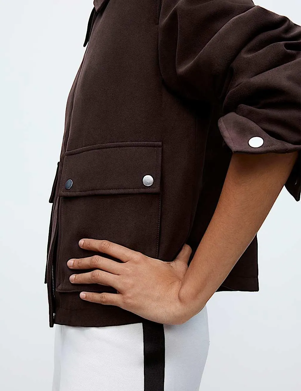 Truckerjacke aus Wildlederimitat