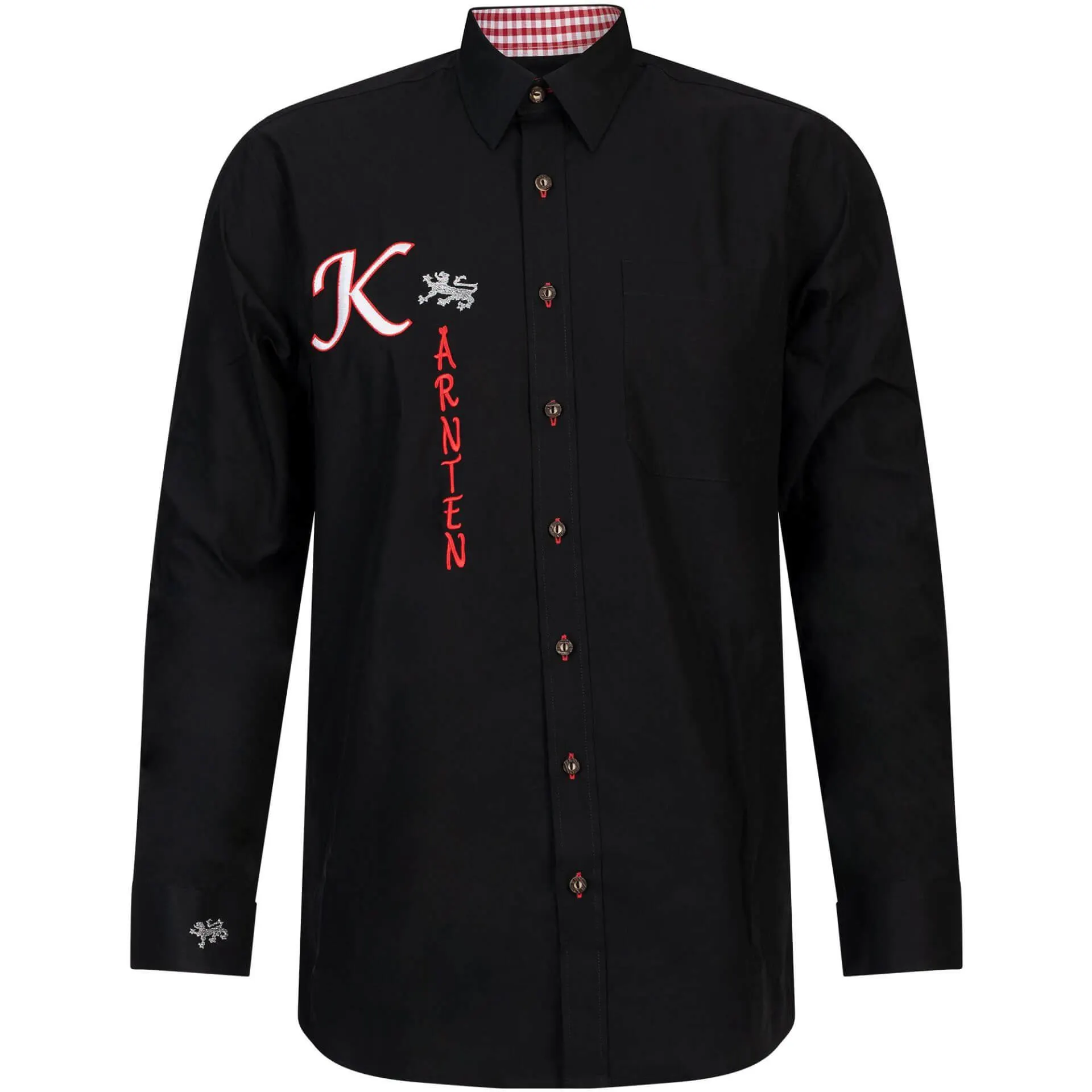Herren Hemd "Kärnten" mit Kärnten Schriftzug, Schwarz