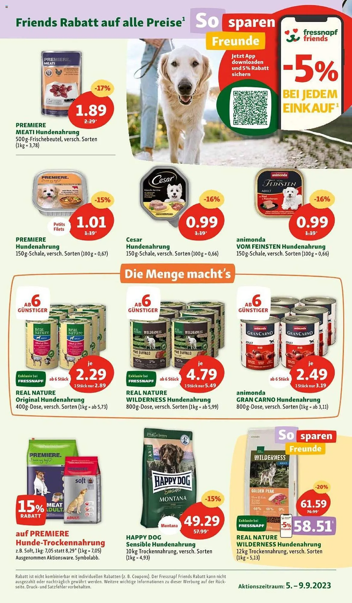 Fressnapf Flugblatt von 5. September bis 9. September 2023 - Flugblätt seite 3