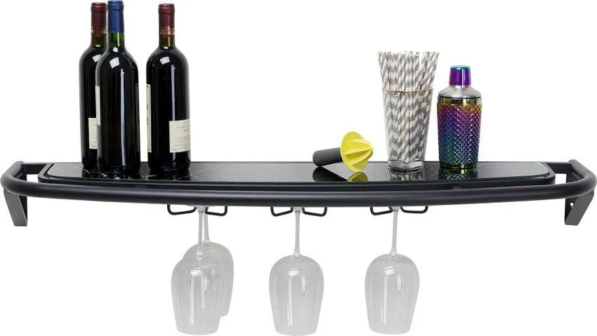 Wandregal Treviso Schwarz 120x10cm