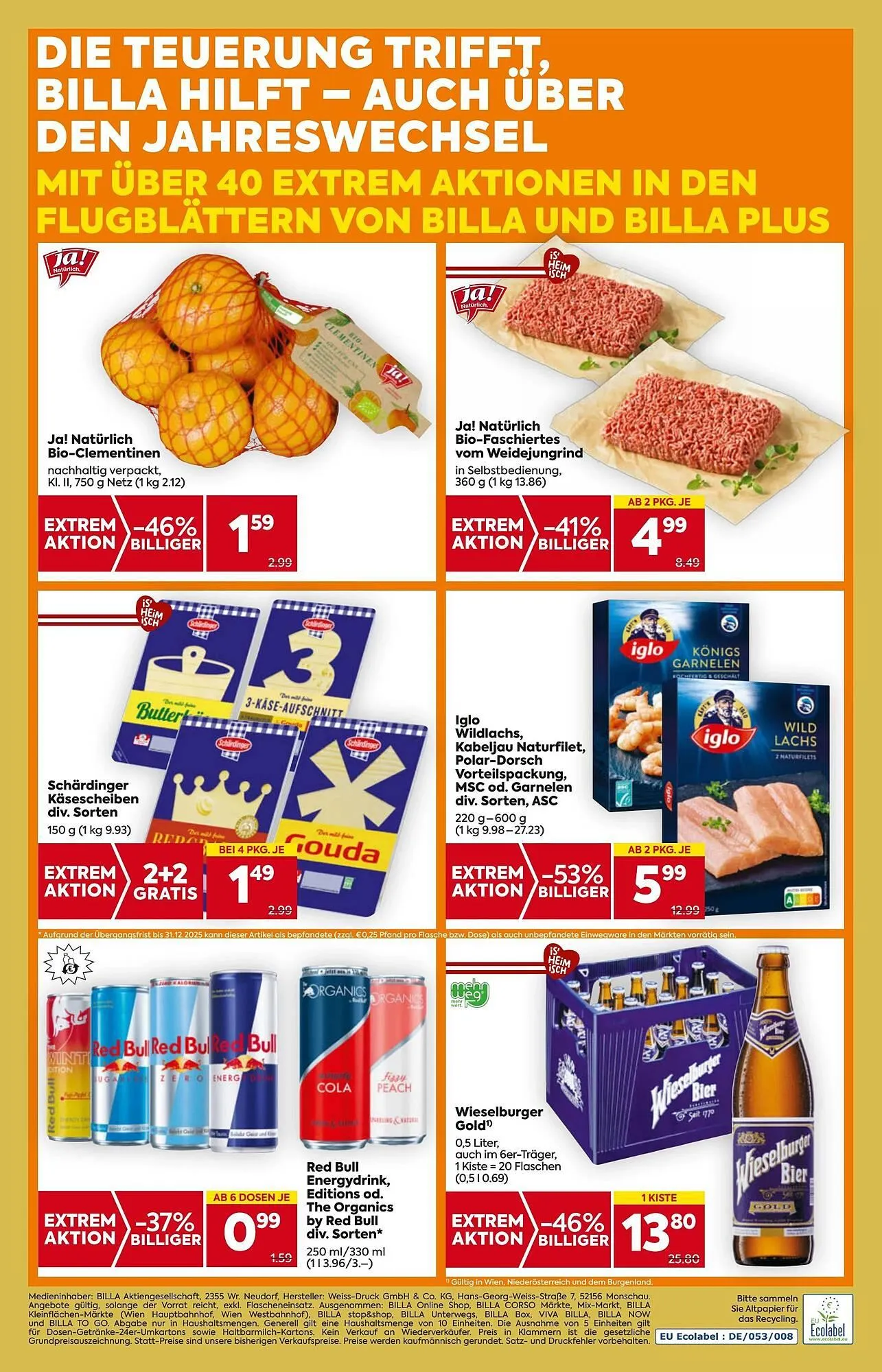 Billa Flugblatt von 27. Dezember bis 31. Dezember 2025 - Flugblätt seite  16