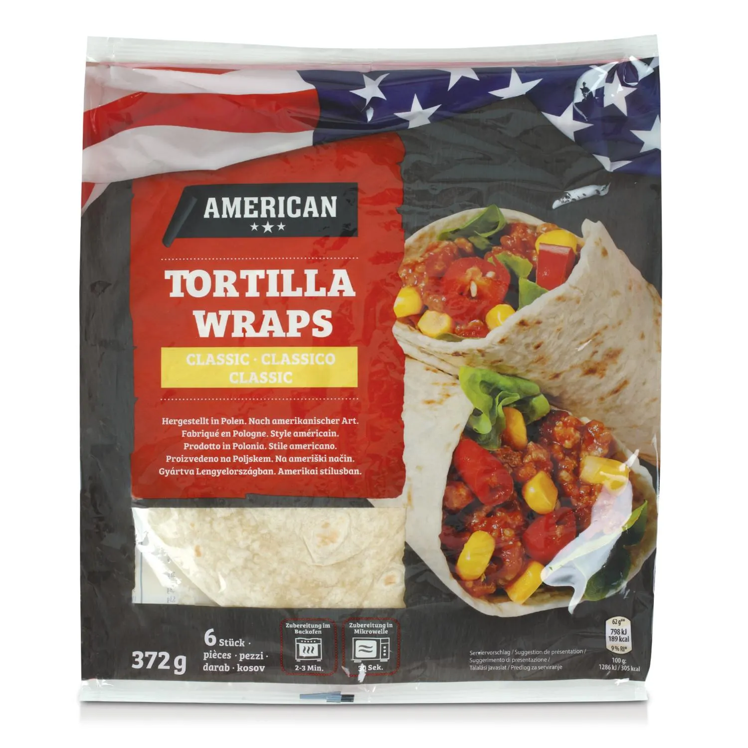 AMERICAN Tortilla Wraps, Natur
