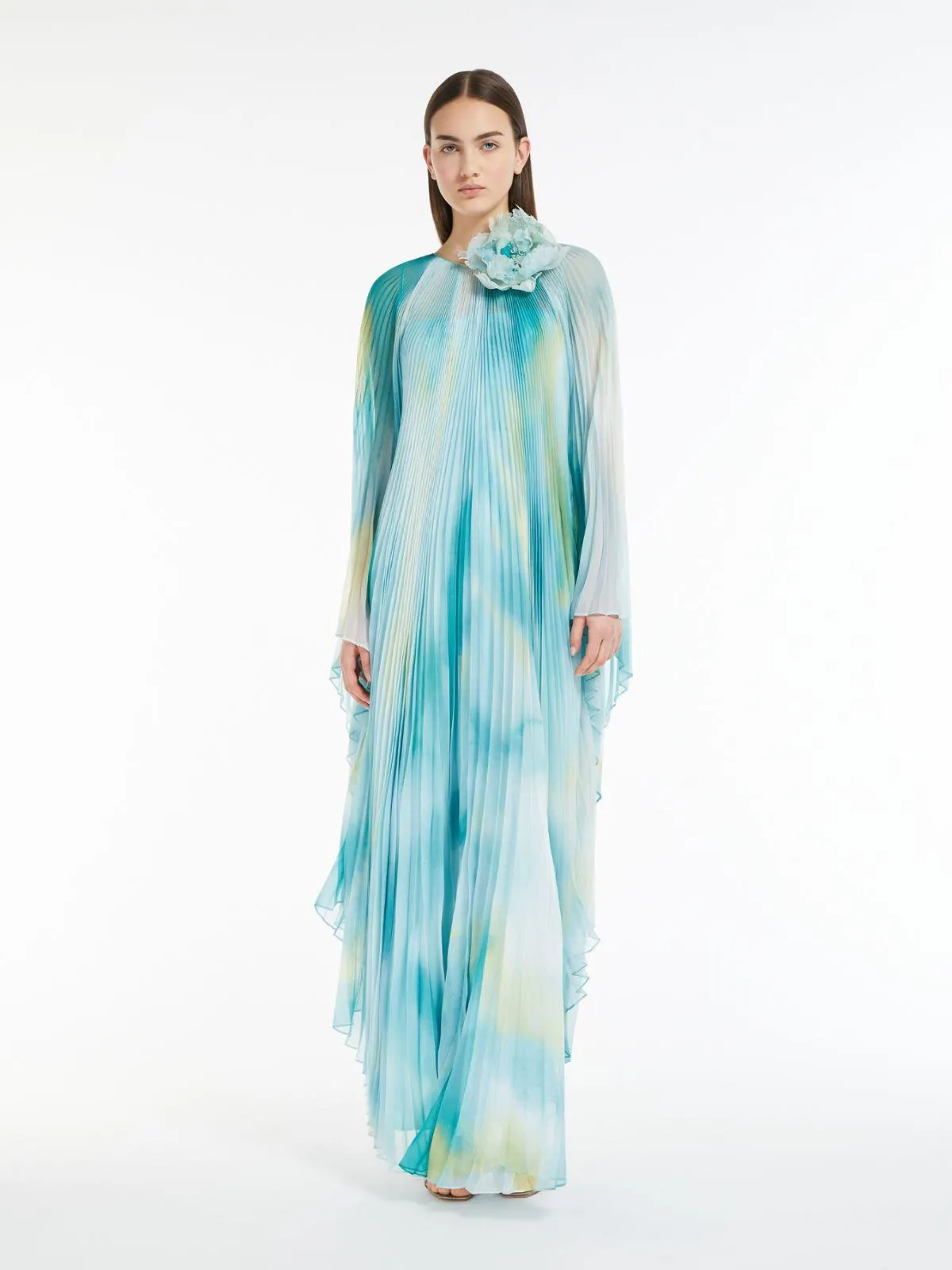 Kaftankleid aus bedrucktem Chiffon