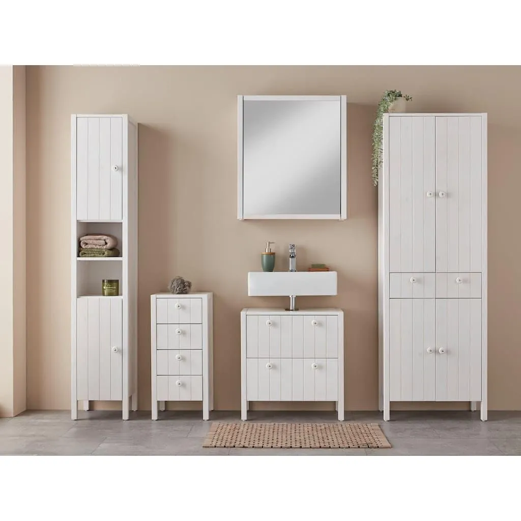 Home affaire Waschbeckenunterschrank »Tina« Badmöbel, Schrank, Breite 60 cm, Massivholz