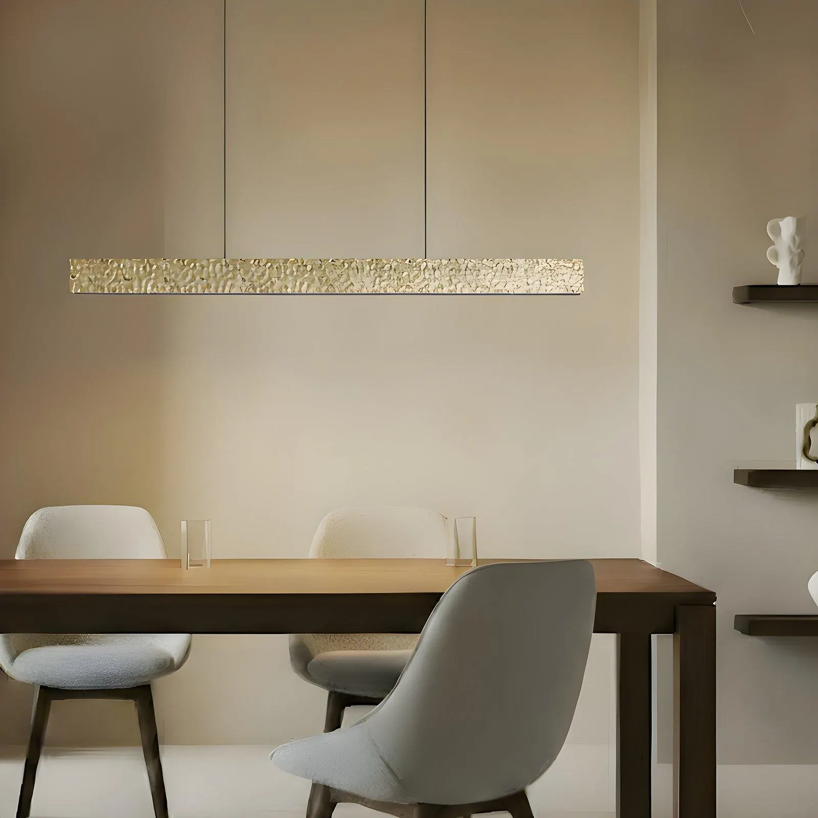 Lucande LED-Hängeleuchte Nivara, 117 cm, gold, Metall