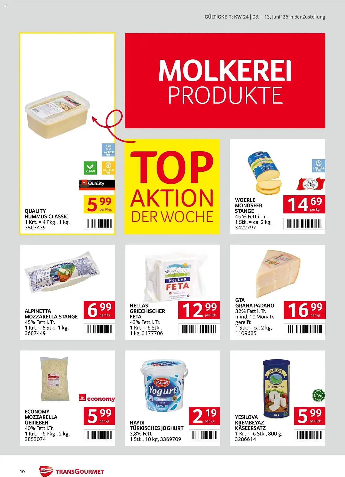 Transgourmet Flugblatt von 8. Juni bis 13. Juni 2026 - Flugblätt seite  10
