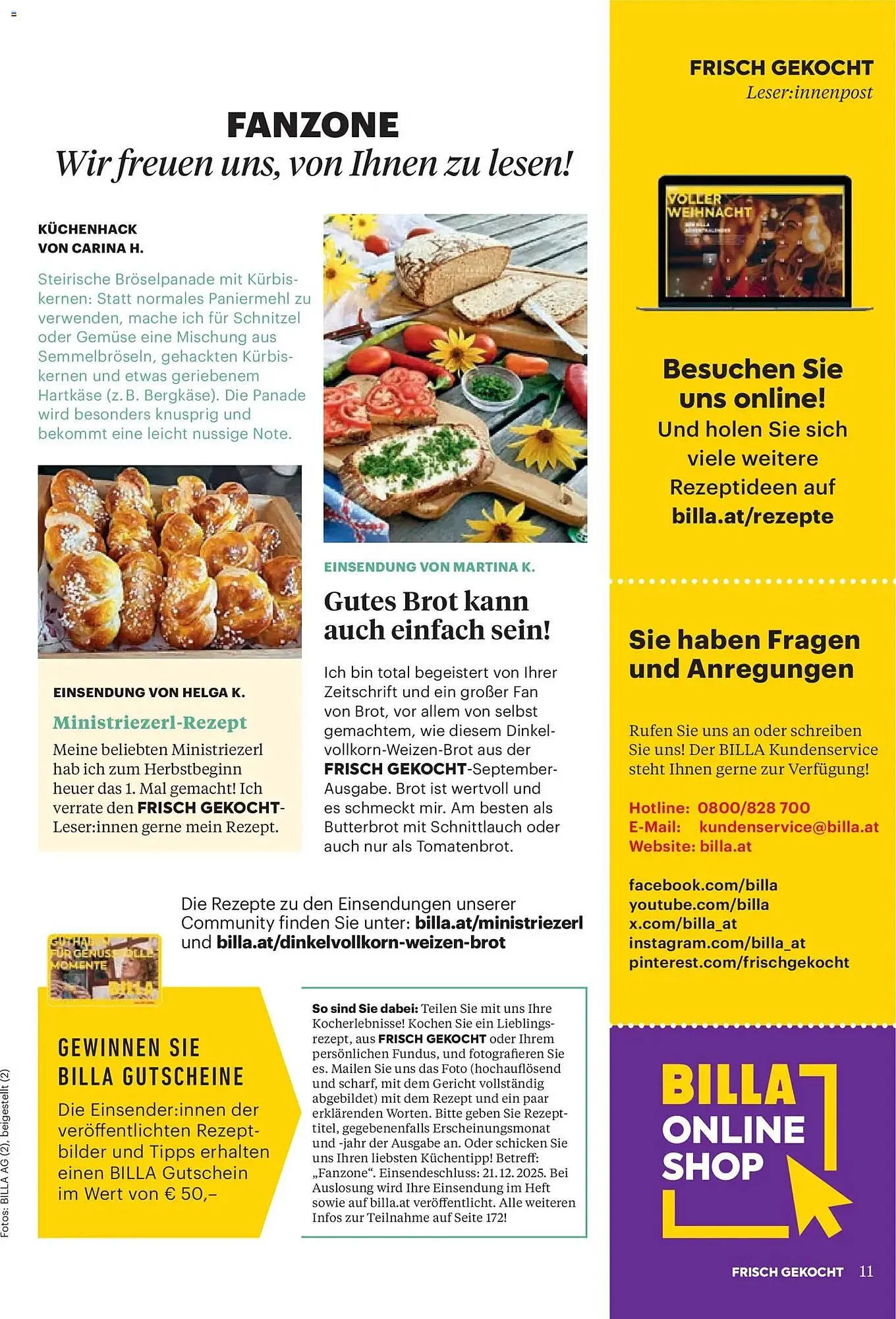 Billa Flugblatt von 1. Dezember bis 31. Dezember 2025 - Flugblätt seite  11