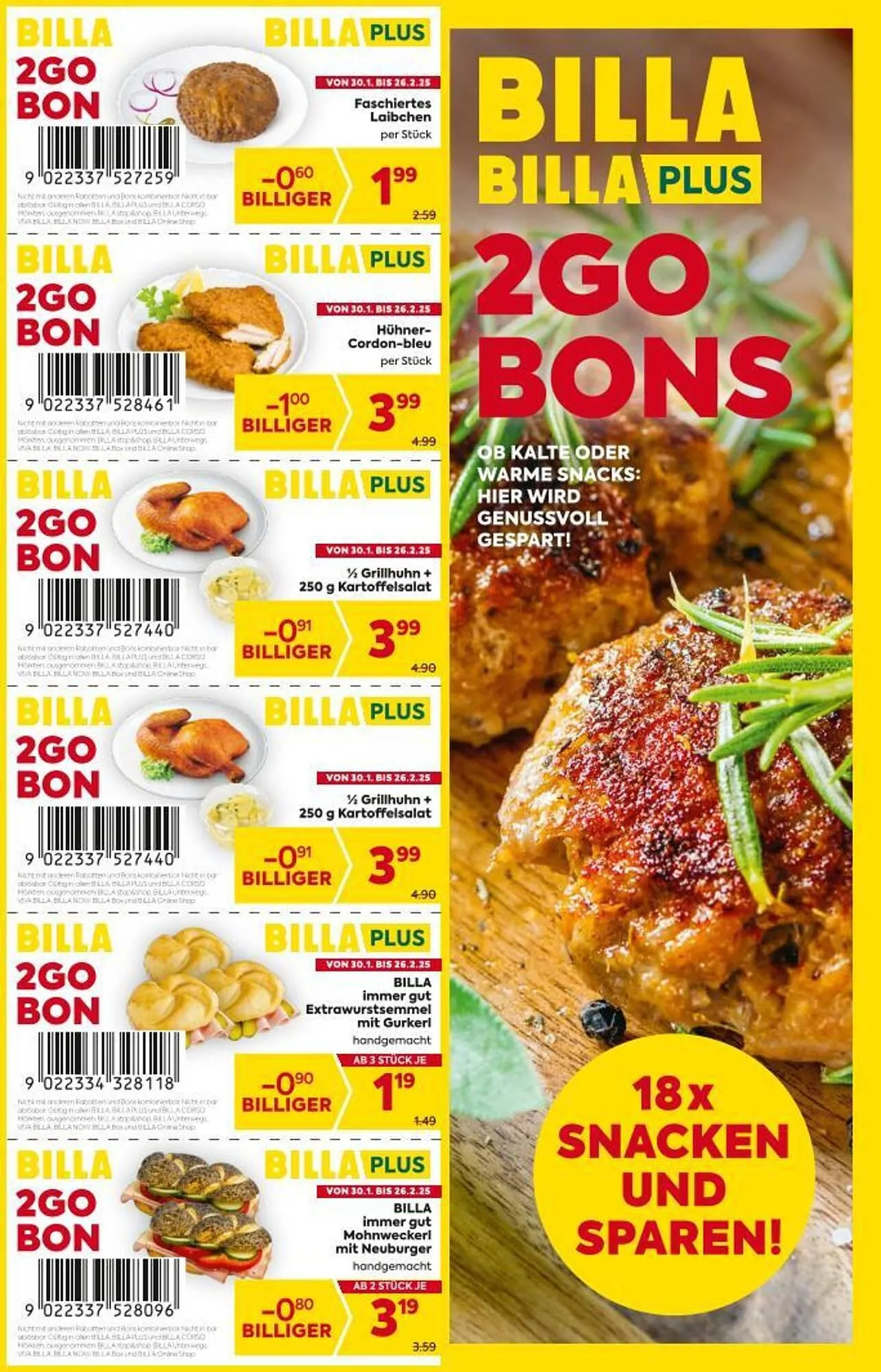 Billa Flugblatt von 30. Jänner bis 26. Februar 2025 - Flugblätt seite 1