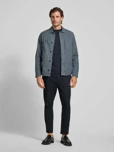 Hemdjacke mit Eingrifftaschen Modell 'delave' in blau