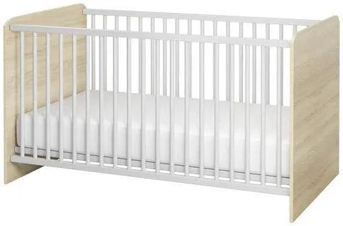 Gitterbett Wiki 70x140 cm Dekor Weiß/Sonoma Eiche