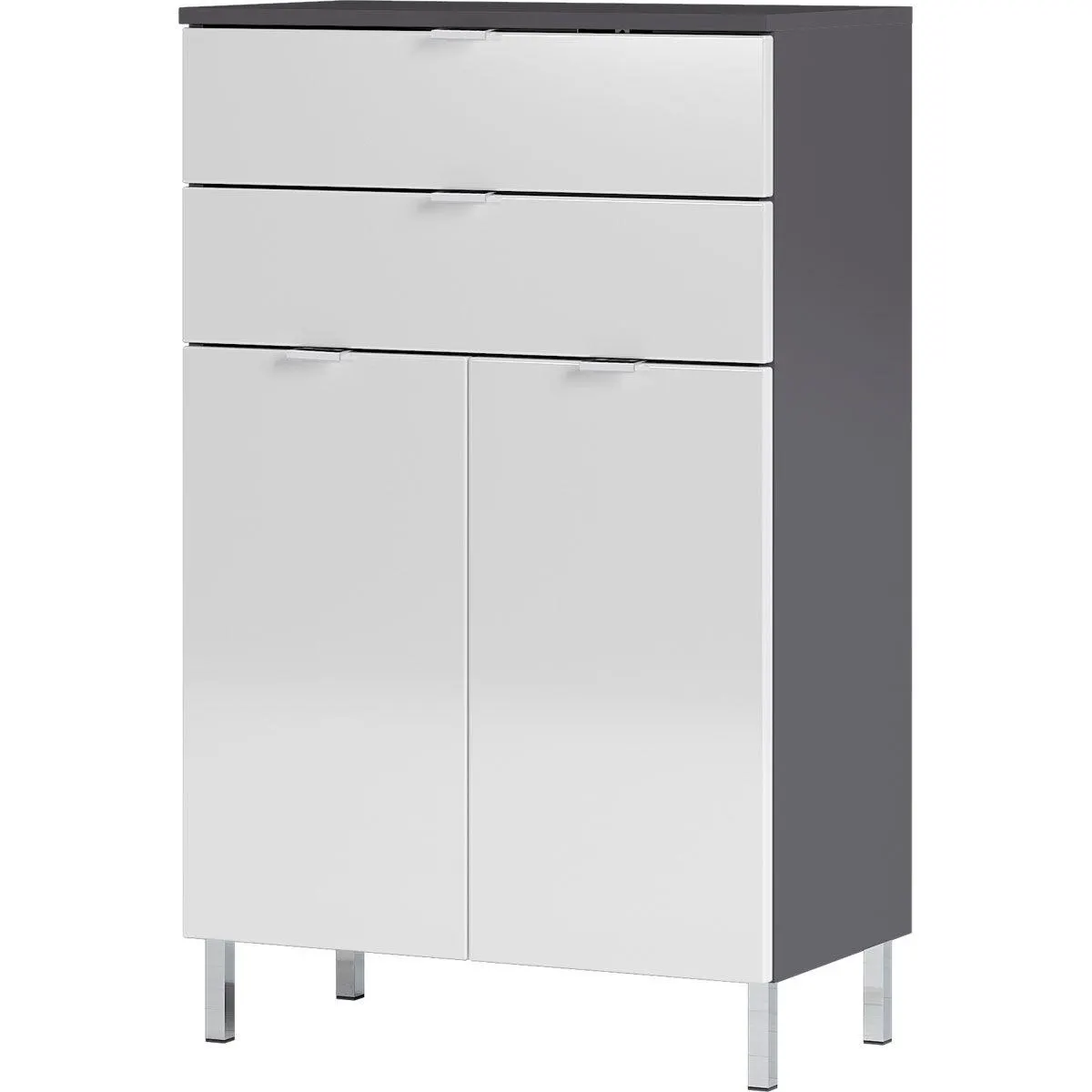 Kommode Maureen 2 Schubkästen 60 x 97 x 34 cm graphit/weiß