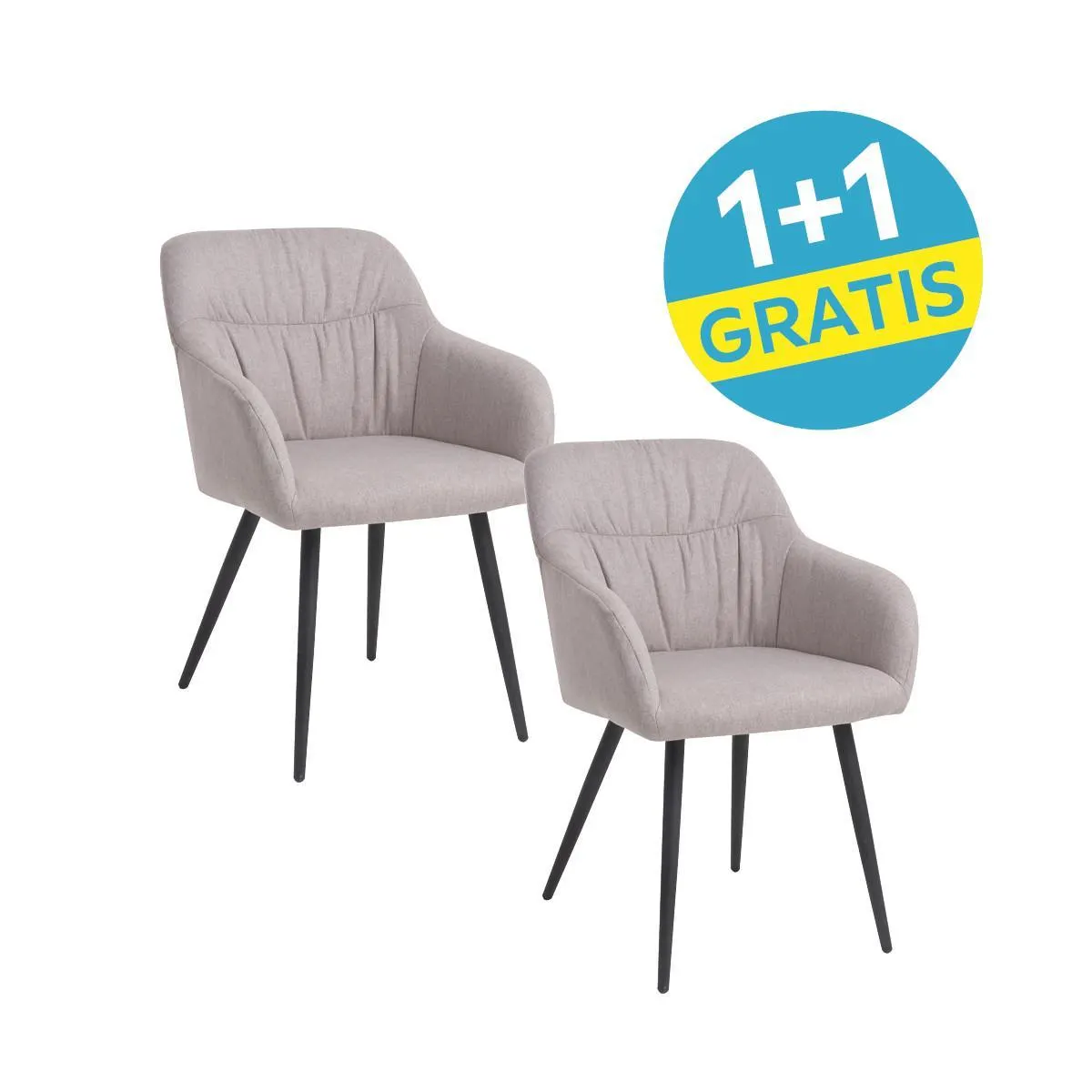 Ondega Armlehnstuhl Alessandro Leinenoptik Grau Gepolstert