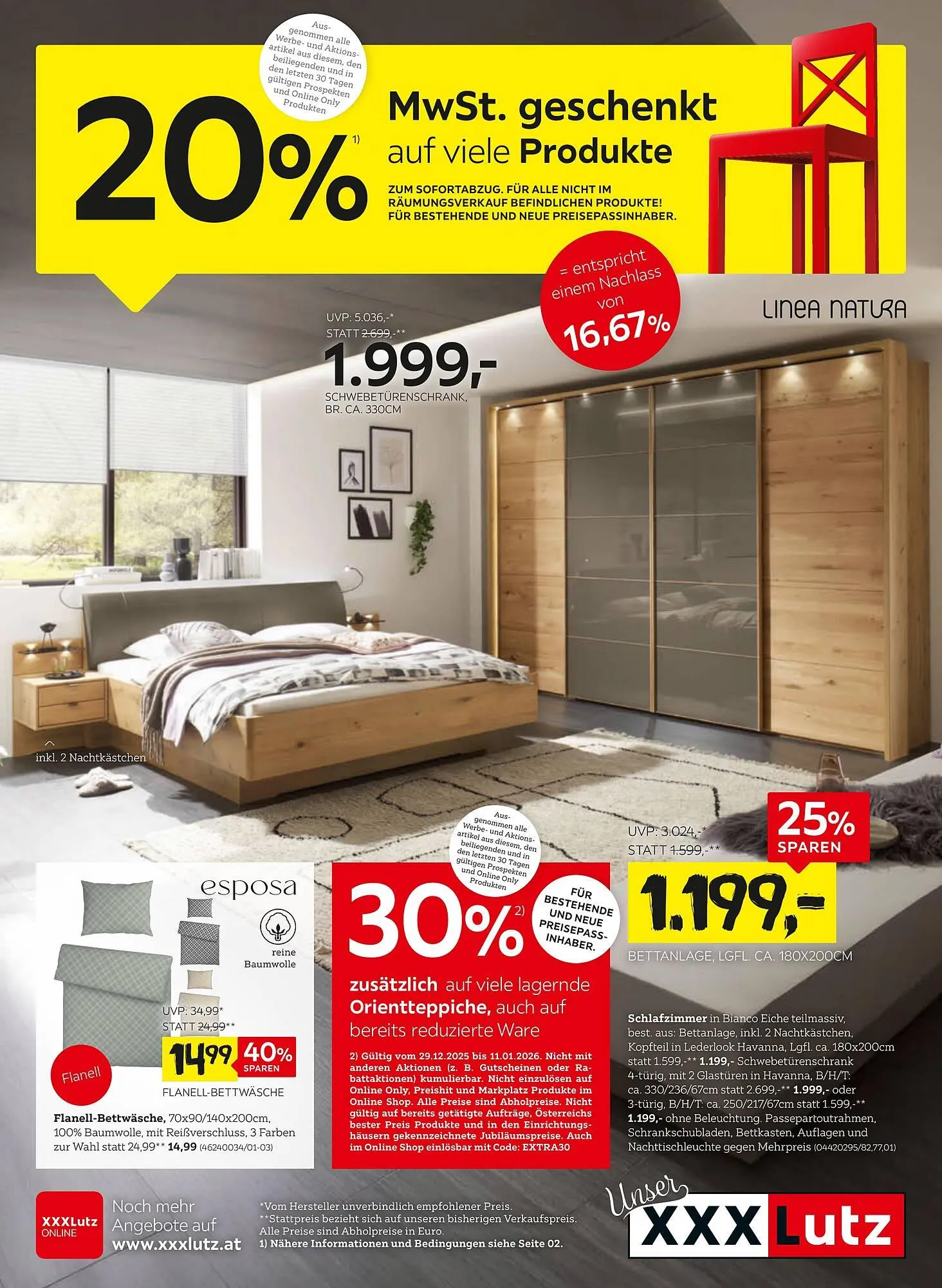 XXXLutz Prospekt von 30. Dezember bis 11. Jänner 2026 - Flugblätt seite 1
