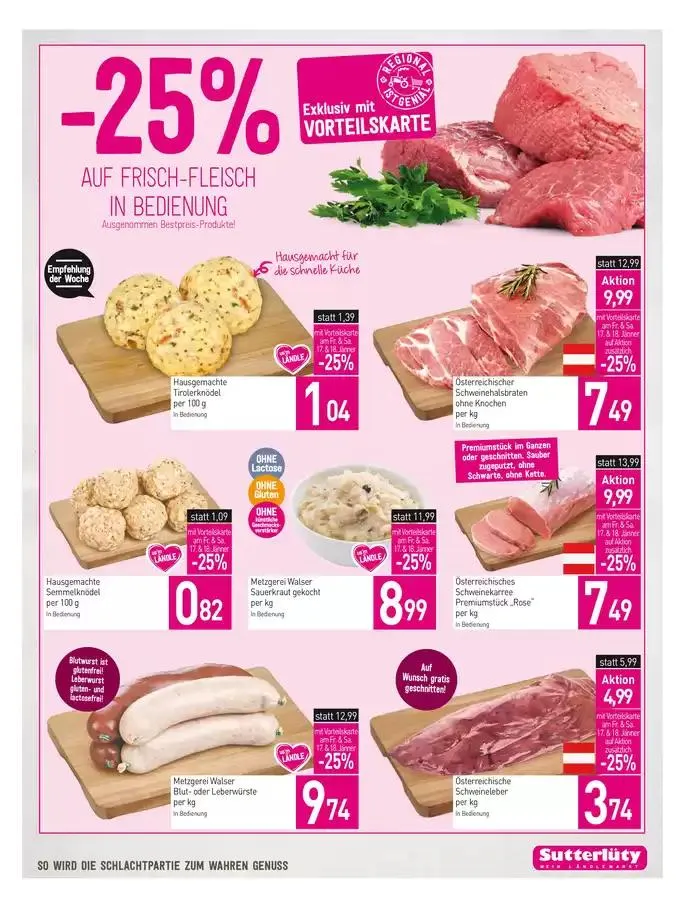 Sutterlüty flugblatt von 16. Jänner bis 22. Jänner 2025 - Flugblätt seite 13