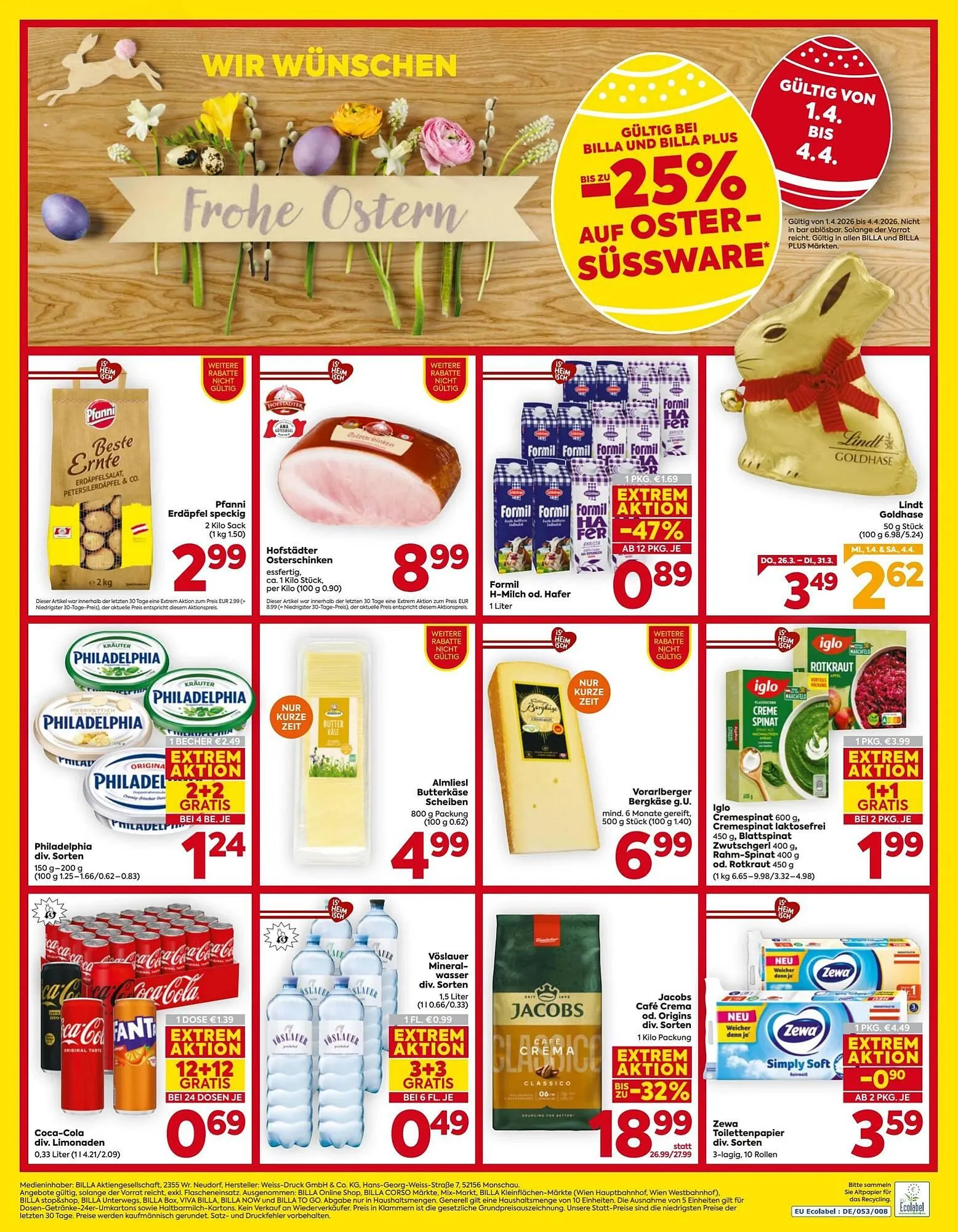 Billa Corso Flugblatt von 26. März bis 4. April 2026 - Flugblätt seite  20