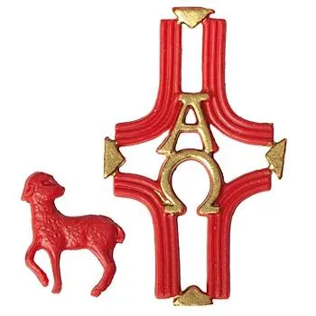 Wachsmotiv "Lamm und Kreuz"