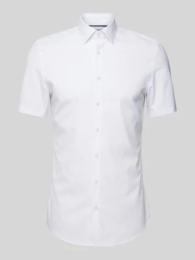Slim Fit Business-Hemd mit 1/2-Arm in weiss