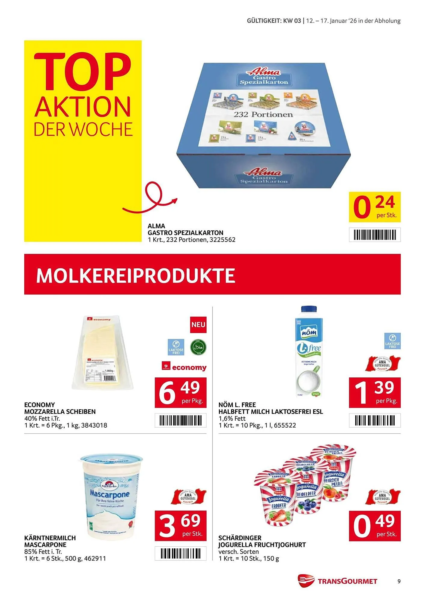 Transgourmet Flugblatt von 12. Jänner bis 17. Jänner 2026 - Flugblätt seite  9