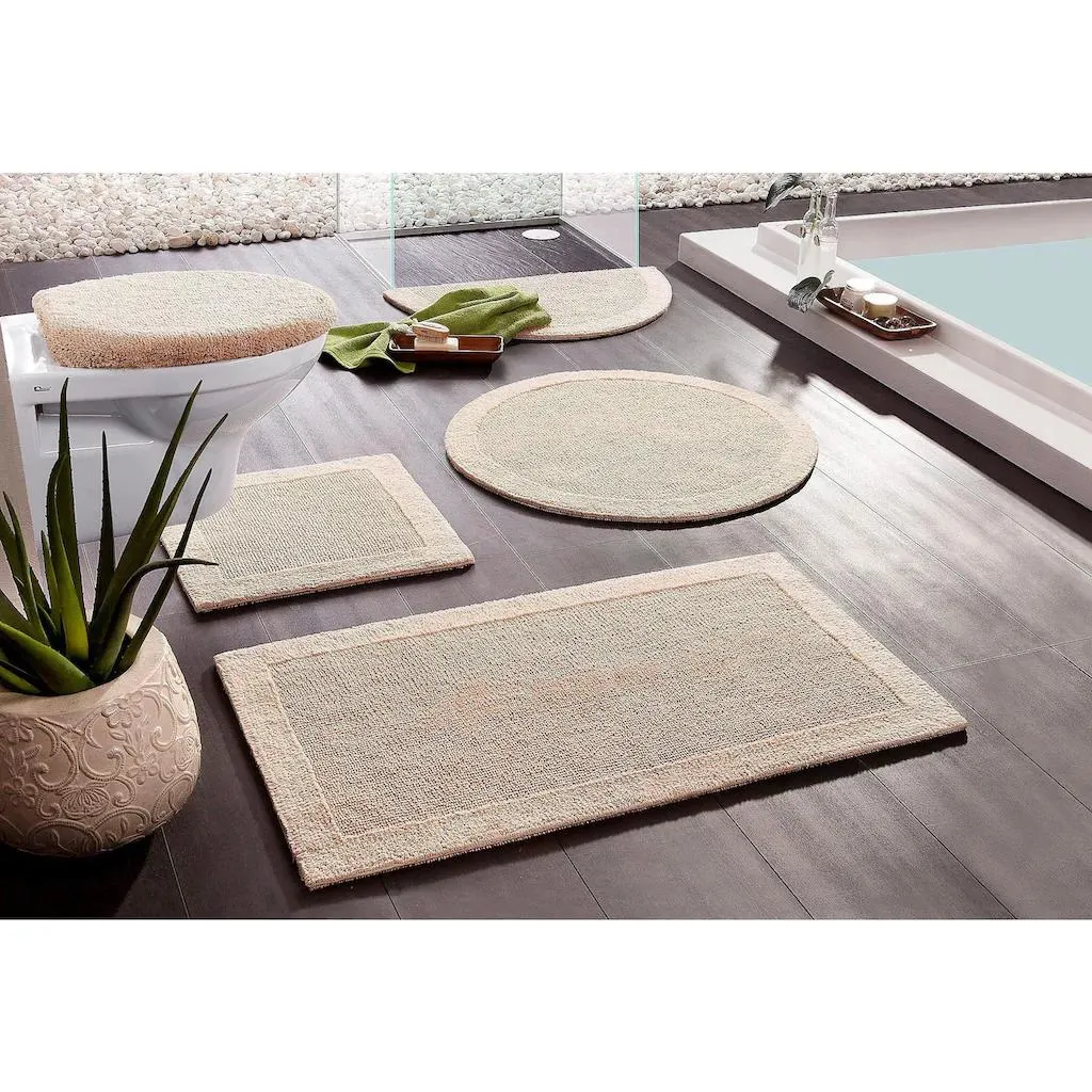 Home affaire Badematte »Kapra«, Höhe 14 mm, beidseitig nutzbar-fußbodenheizungsgeeignet-schnell trocknend-strapazierfähig, mit Bordüre, Badteppich, Badematte
