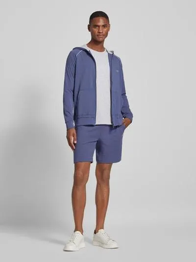 Regular Fit Sweatshorts mit Strukturmuster in jeansblau