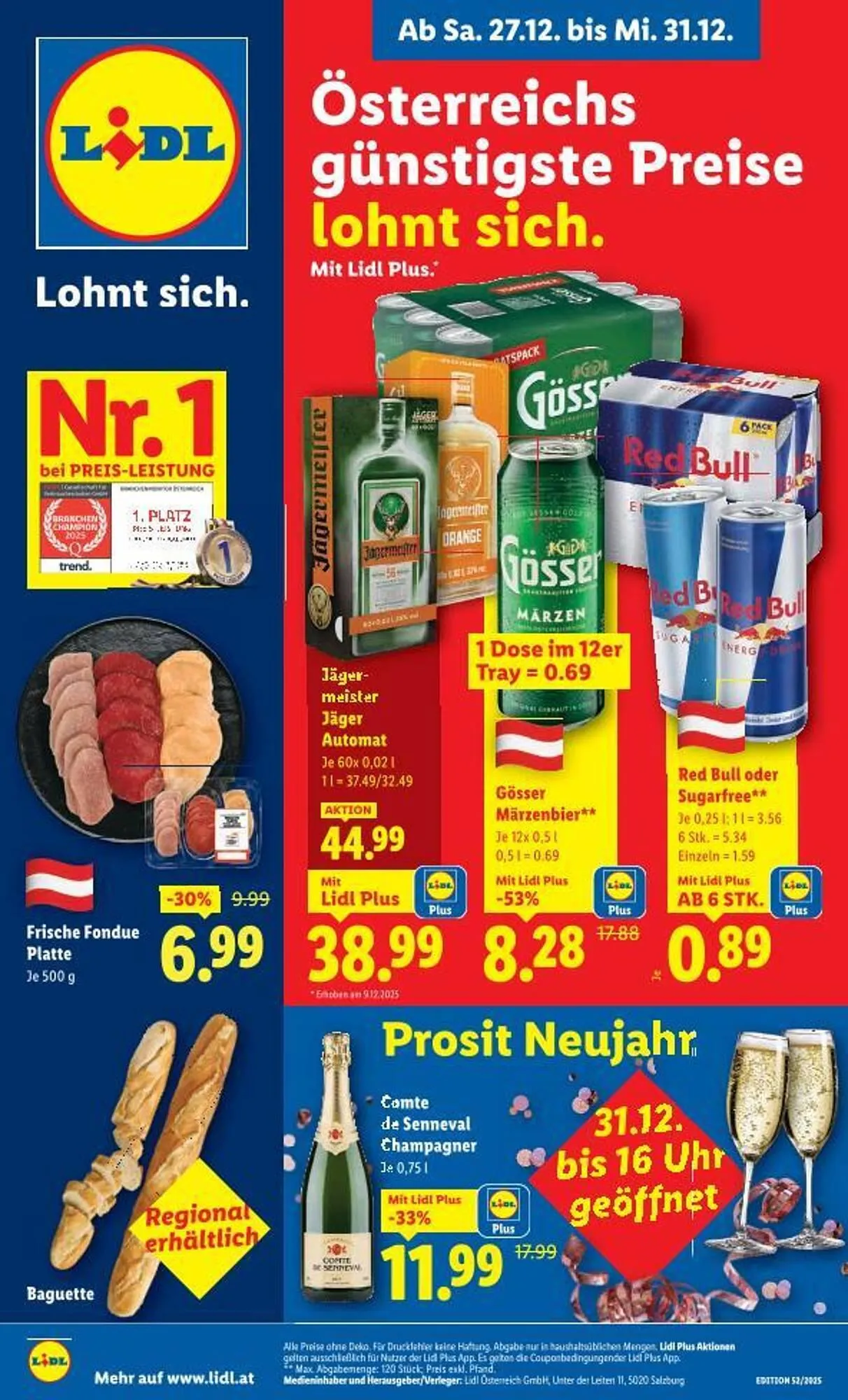 Lidl Flugblatt von 27. Dezember bis 31. Dezember 2025 - Flugblätt seite  1