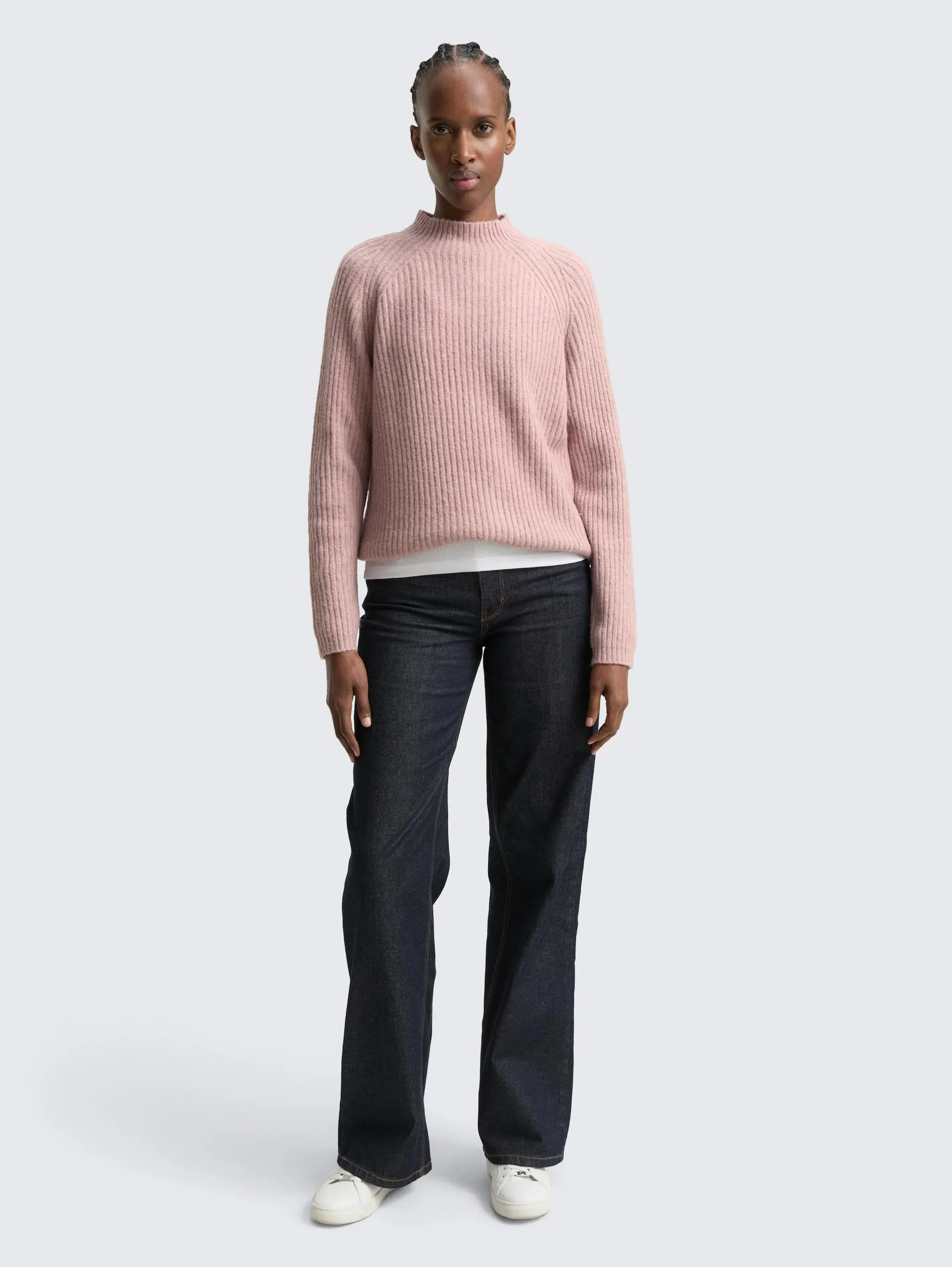 Relaxed Fit Strickpullover mit Stehkragen