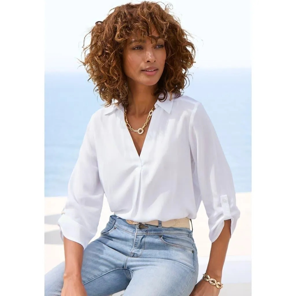 LASCANA Schlupfbluse mit 3/4-Ärmeln, elegante Damenbluse