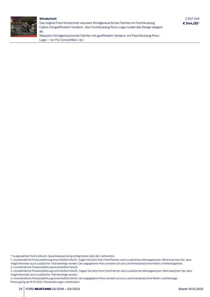 FORD MUSTANG von 2. November bis 2. November 2024 - Flugblätt seite  23