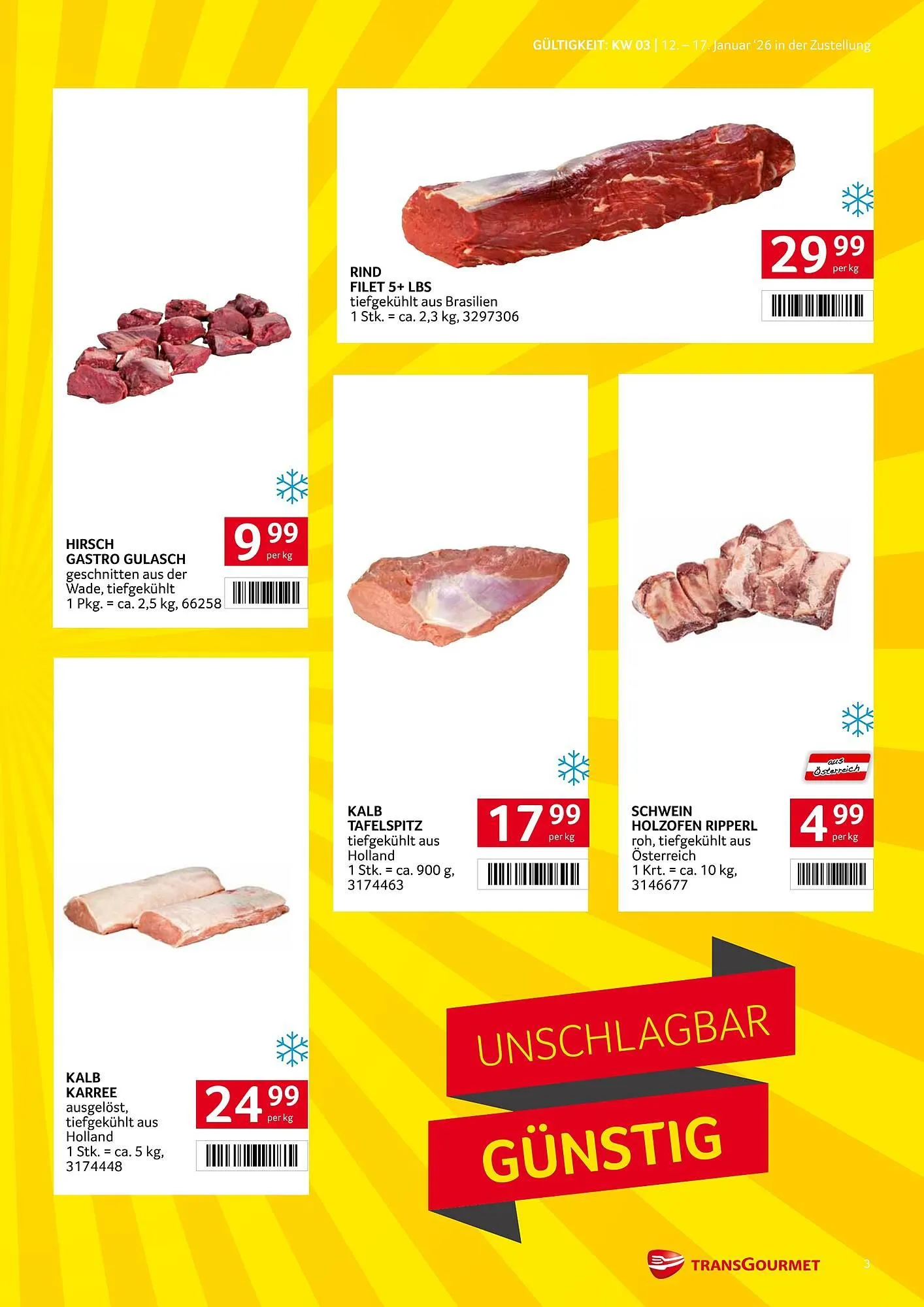 Transgourmet Flugblatt von 12. Jänner bis 17. Jänner 2026 - Flugblätt seite  3