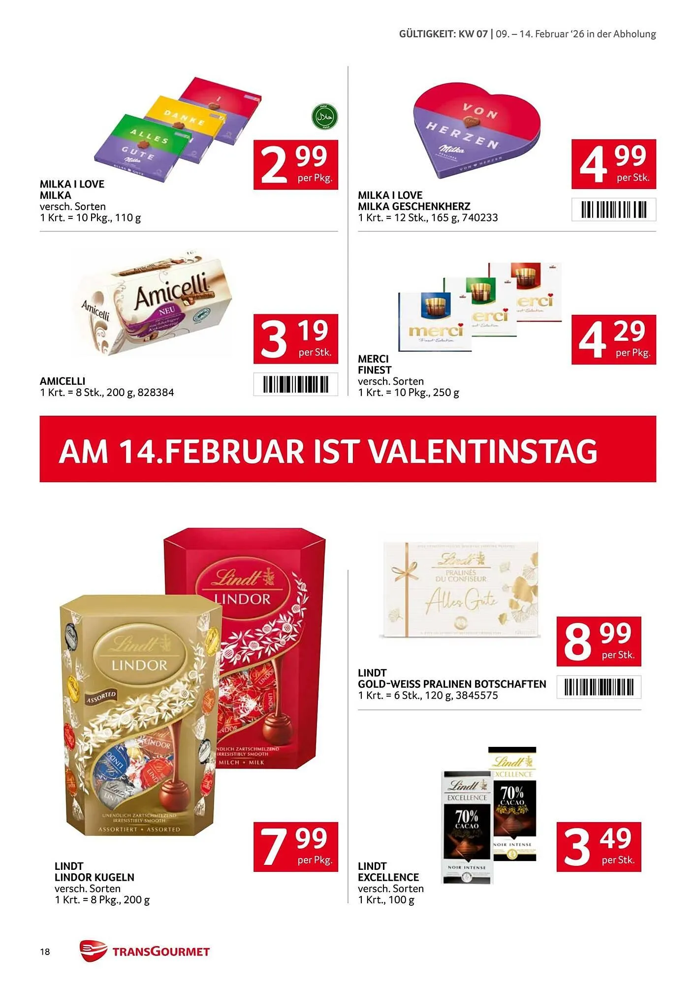 Transgourmet Flugblatt von 9. Februar bis 15. Februar 2026 - Flugblätt seite  18