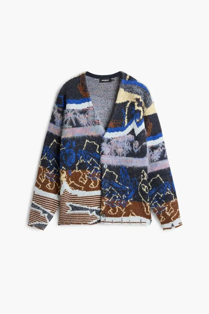 Bestickte Studio-Cardigan-Strickjacke