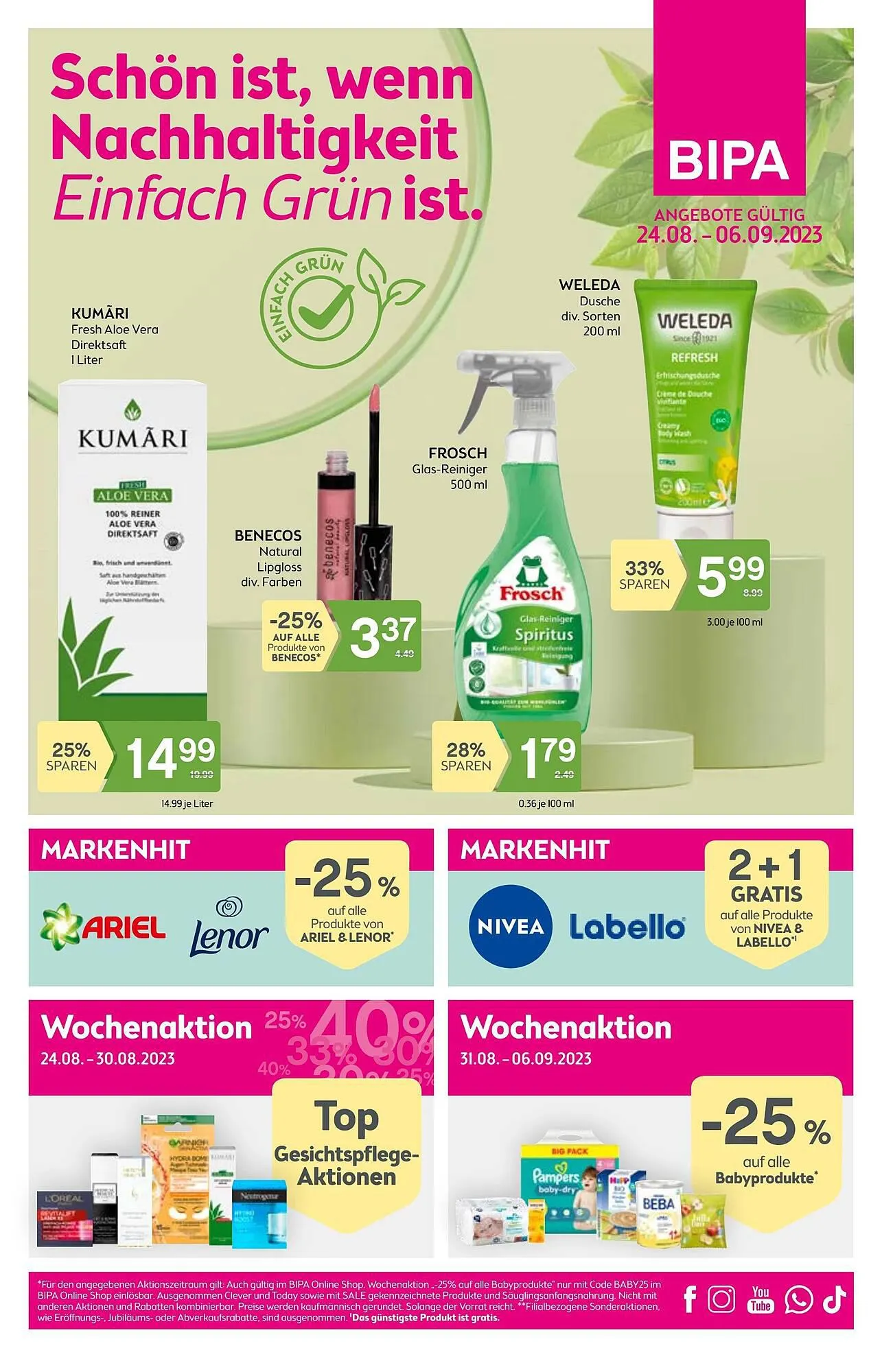 Bipa Flugblatt von 23. August bis 6. September 2023 - Flugblätt seite 1