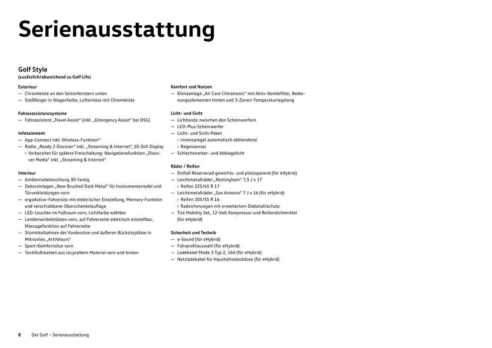 Volkswagen GOLF von 16. Februar bis 16. Februar 2025 - Flugblätt seite 8