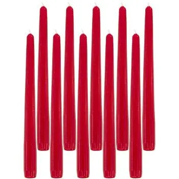 Stabkerzen, bordeaux, 24,5 x 2,2 cm, 10 Stück