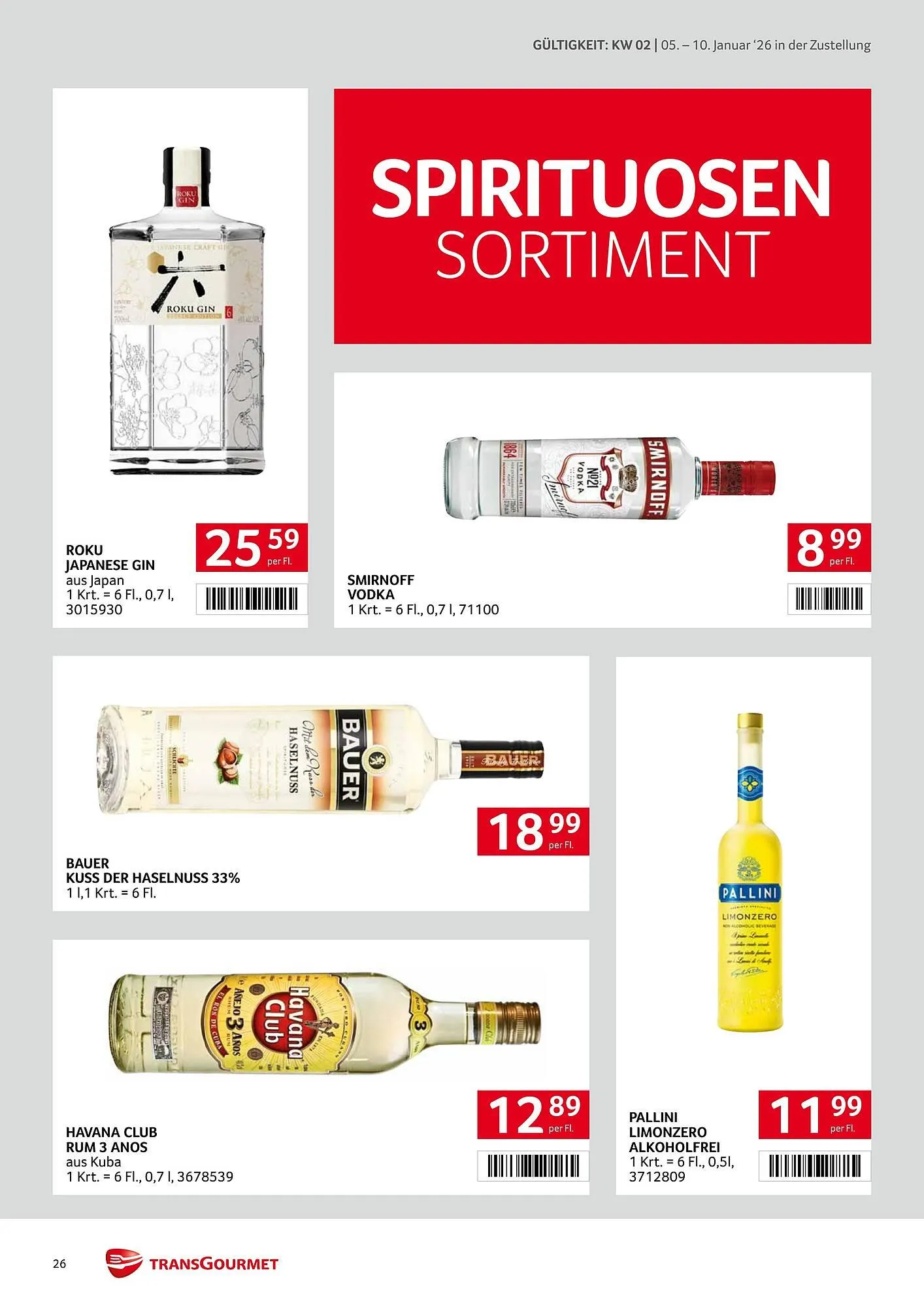 Transgourmet Flugblatt von 5. Jänner bis 10. Jänner 2026 - Flugblätt seite  26